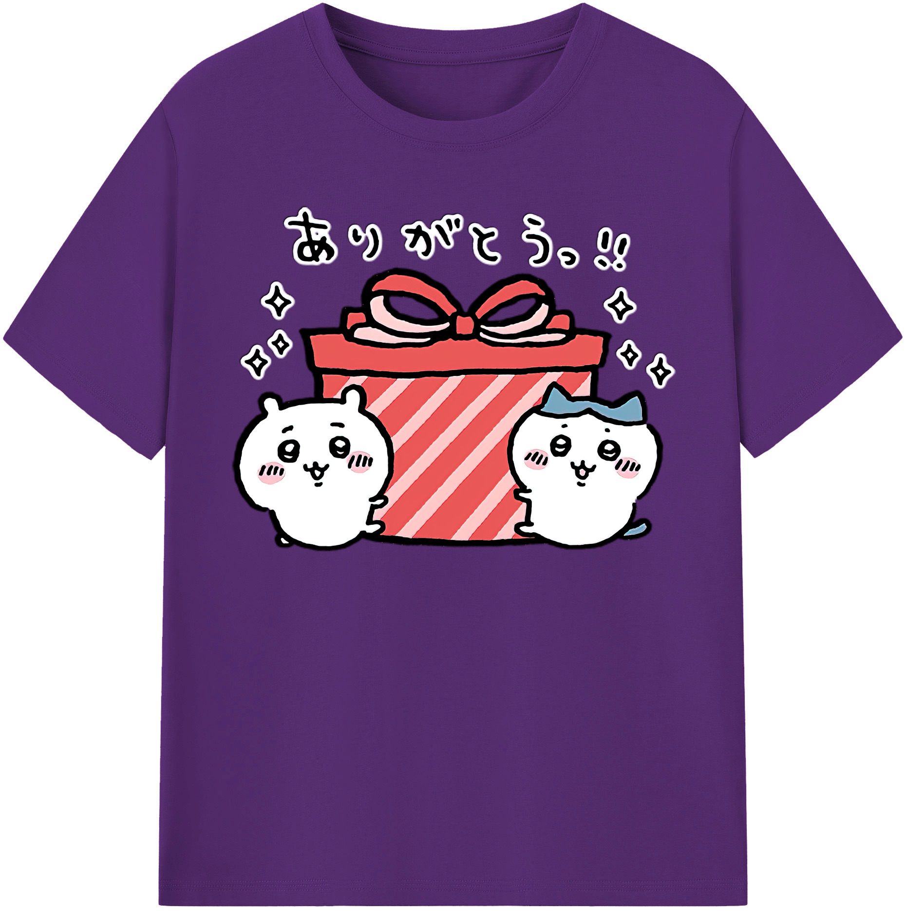 （画像用） ちいかわ ハチワレ Chii-kawa hachiware 綿100％半袖Tシャツ（フロントプリント）