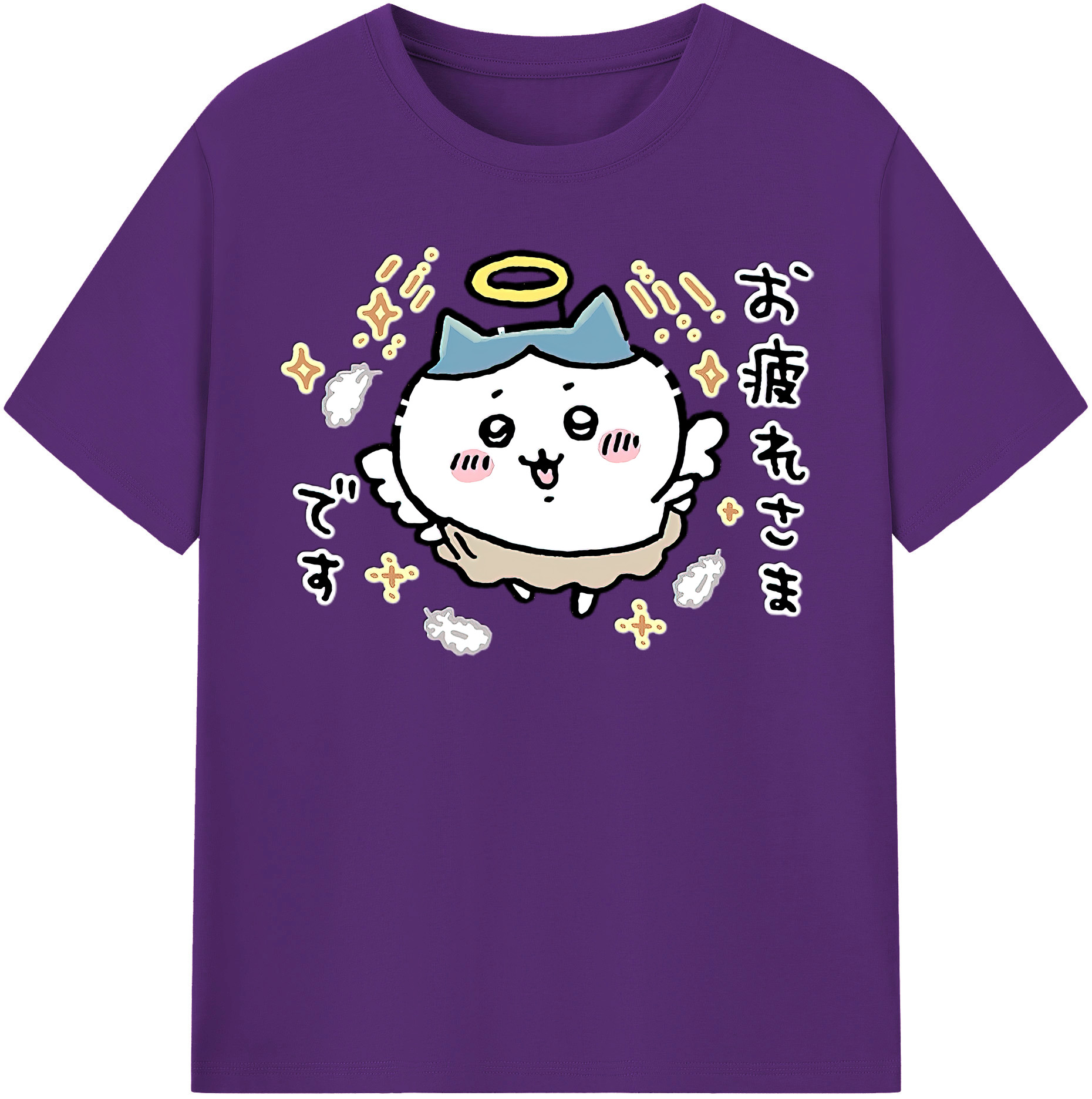 （画像用） ちいかわ ハチワレ Chii-kawa hachiware 綿100％半袖Tシャツ（フロントプリント）