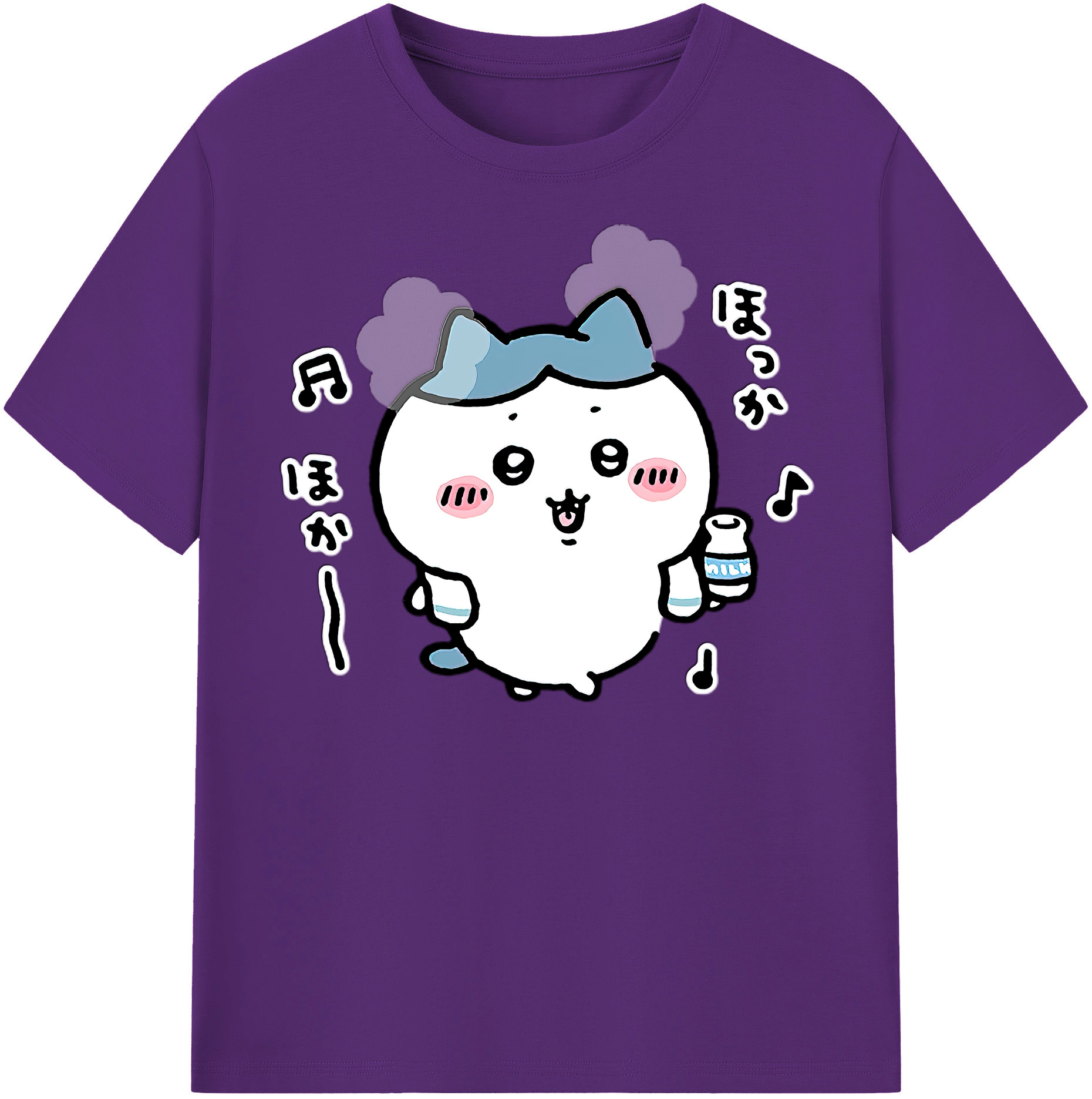 （画像用） ちいかわ ハチワレ Chii-kawa hachiware 綿100％半袖Tシャツ（フロントプリント）