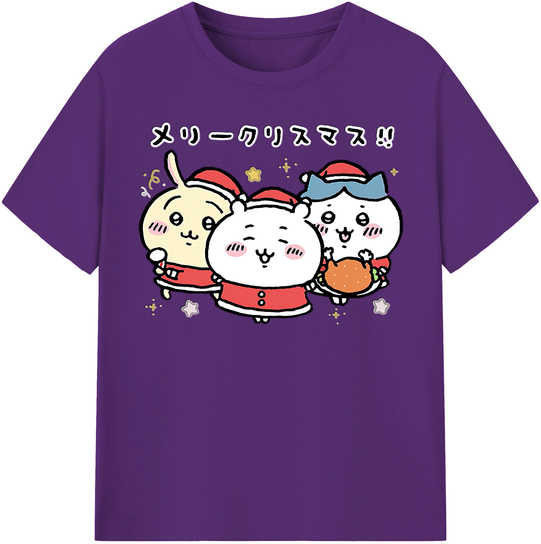 （画像用） ちいかわ ハチワレ Chii-kawa hachiware 綿100％半袖Tシャツ（フロントプリント）