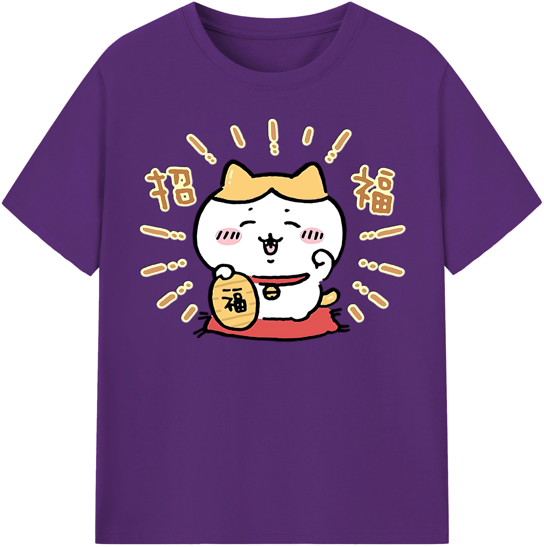 （画像用） ちいかわ ハチワレ Chii-kawa hachiware 綿100％半袖Tシャツ（フロントプリント）