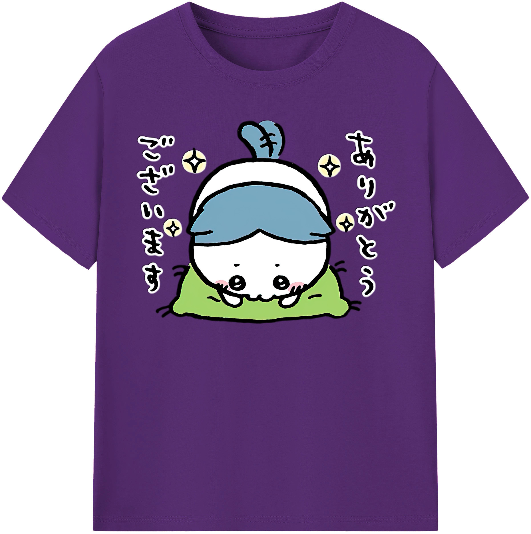 （画像用） ちいかわ ハチワレ Chii-kawa hachiware 綿100％半袖Tシャツ（フロントプリント）