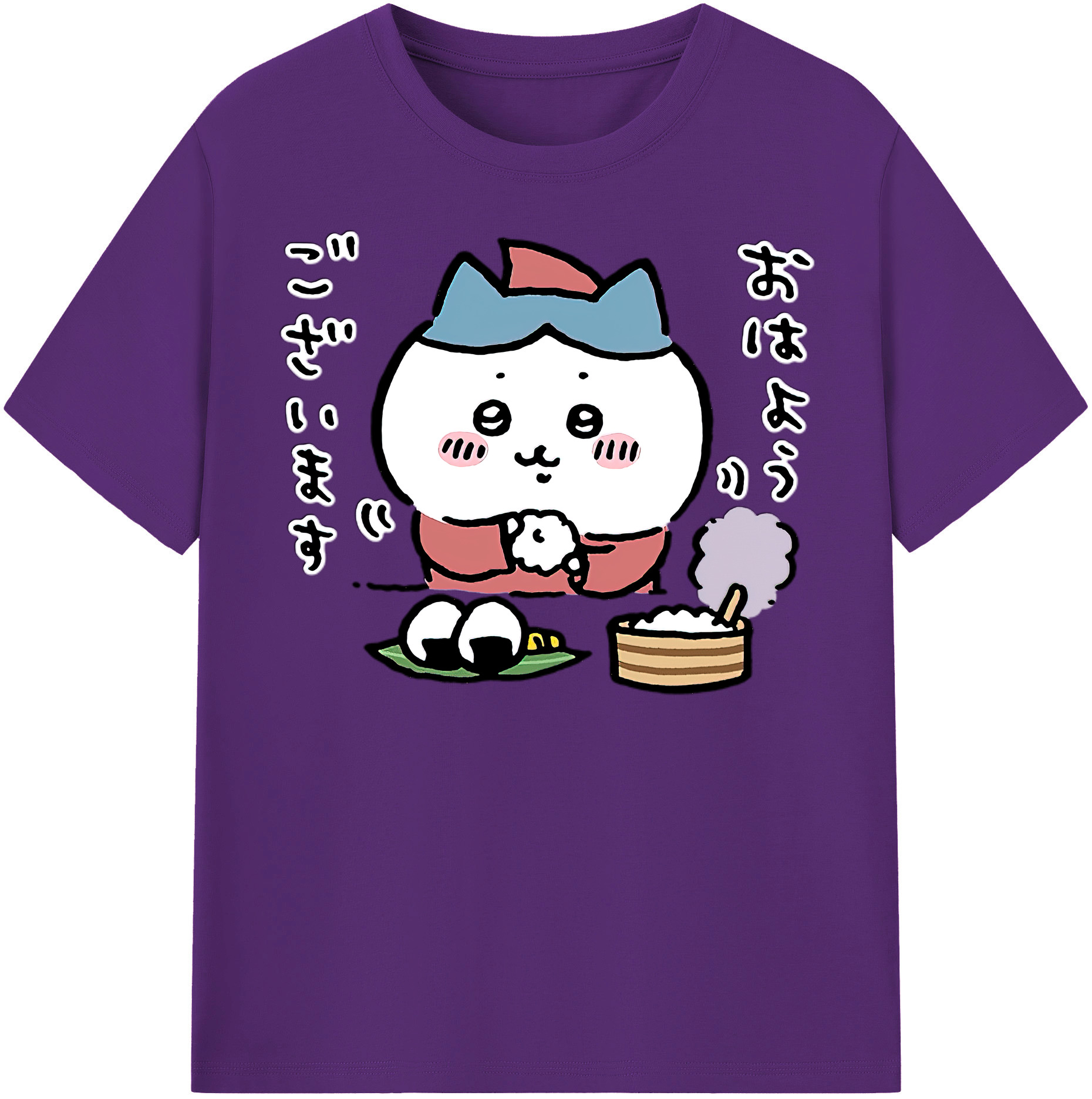 （画像用） ちいかわ ハチワレ Chii-kawa hachiware 綿100％半袖Tシャツ（フロントプリント）