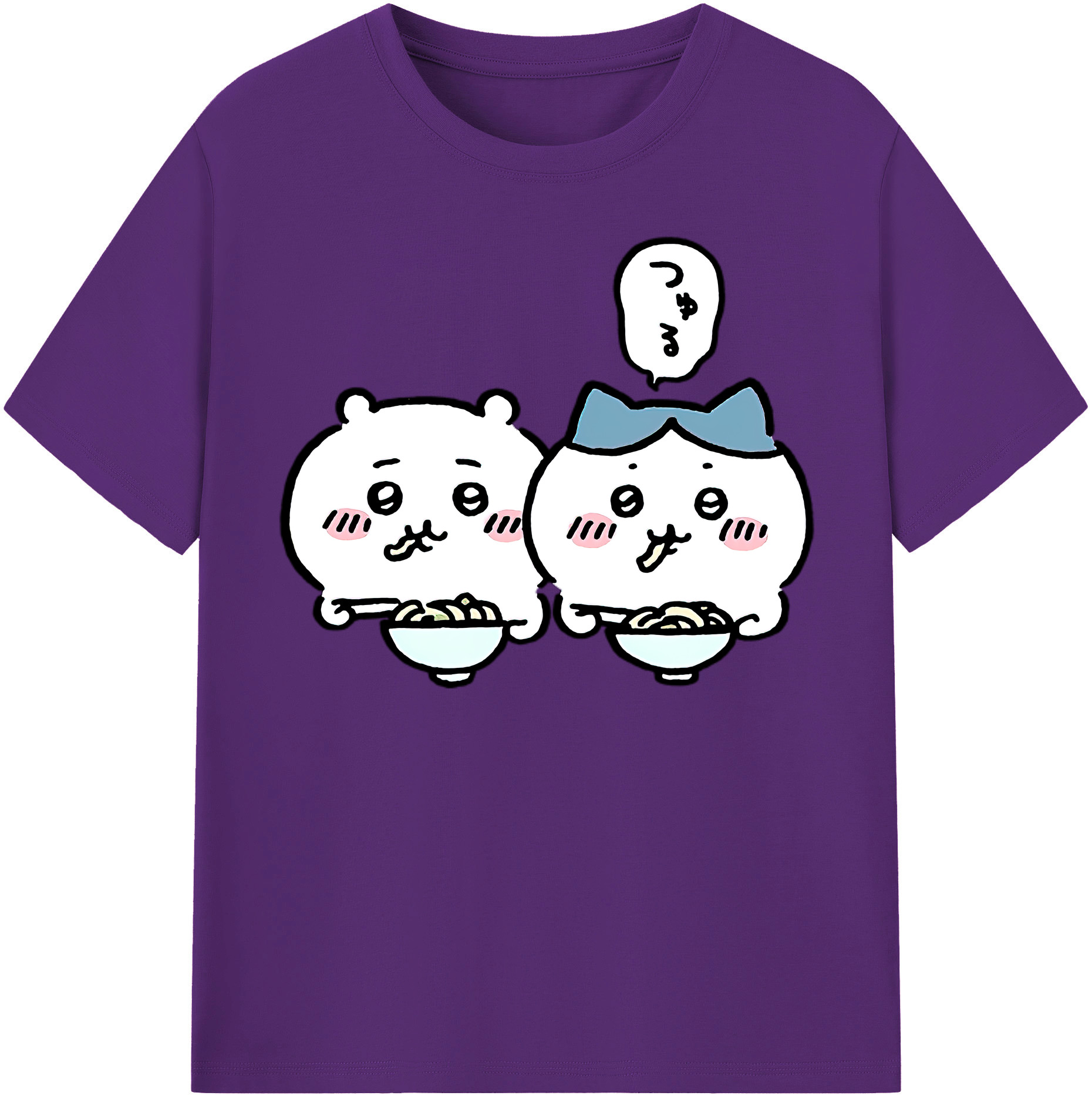 （画像用） ちいかわ ハチワレ Chii-kawa hachiware 綿100％半袖Tシャツ（フロントプリント）