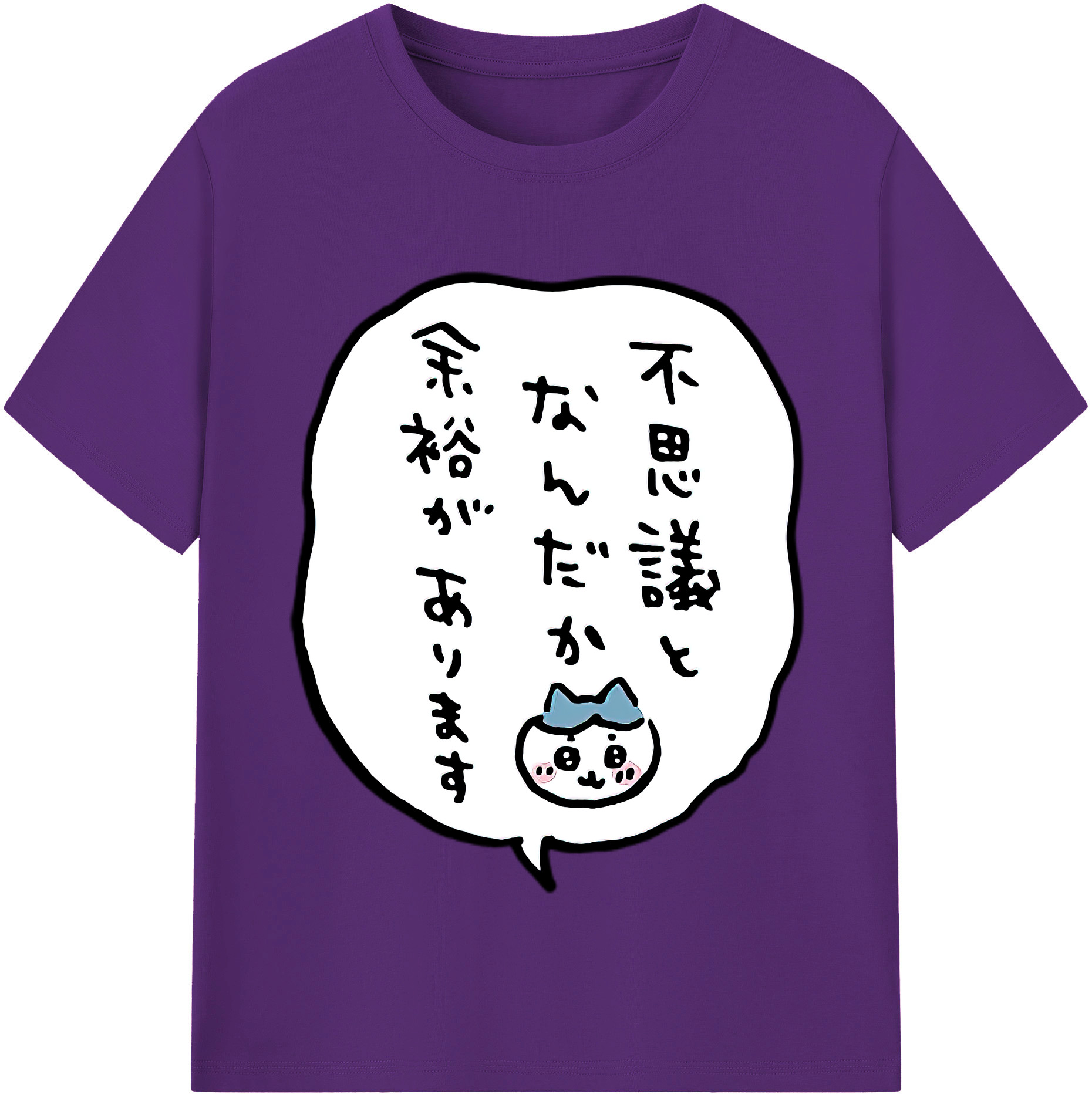 （画像用） ちいかわ ハチワレ Chii-kawa hachiware 綿100％半袖Tシャツ（フロントプリント）