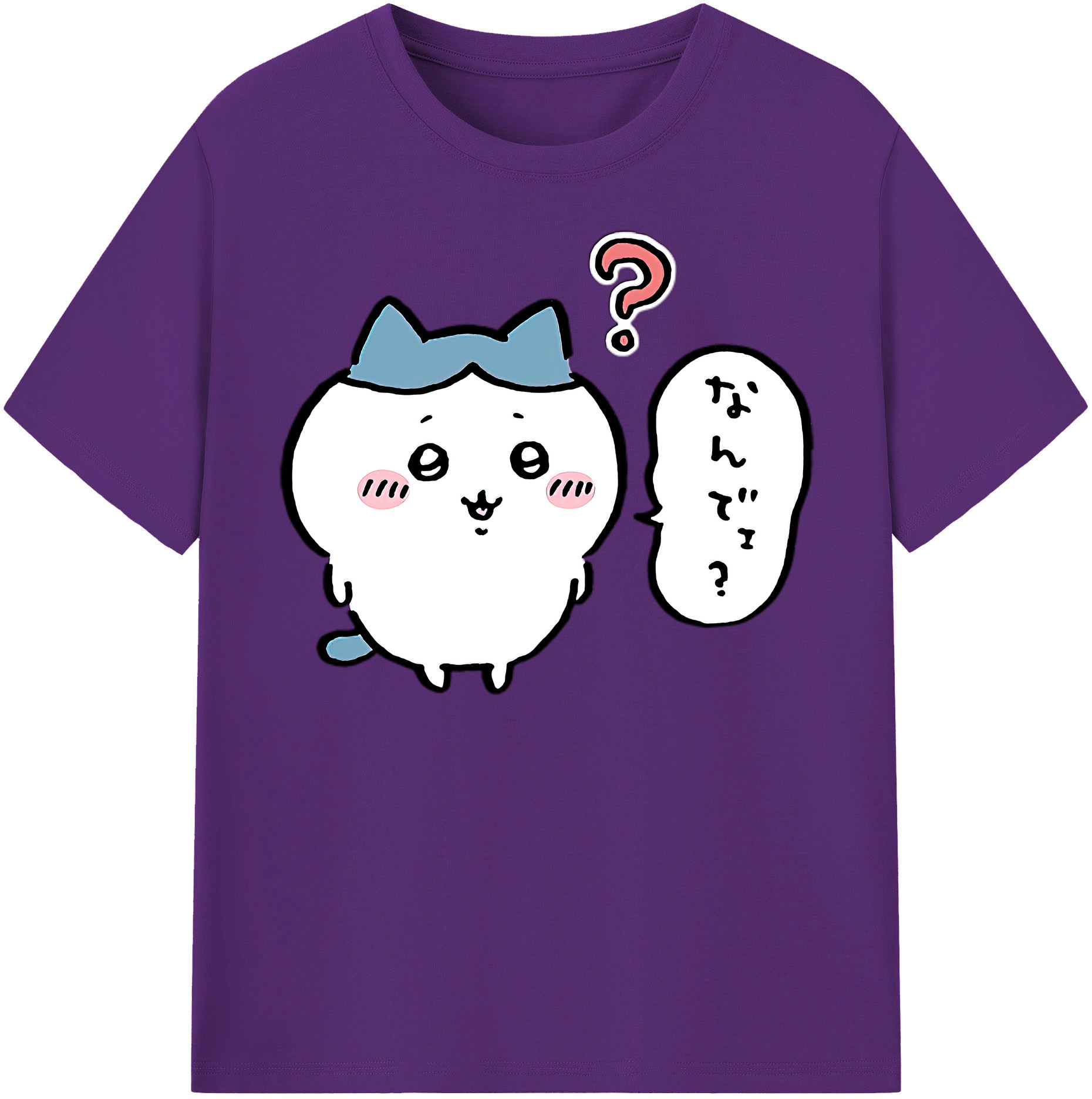 （画像用） ちいかわ ハチワレ Chii-kawa hachiware 綿100％半袖Tシャツ（フロントプリント）