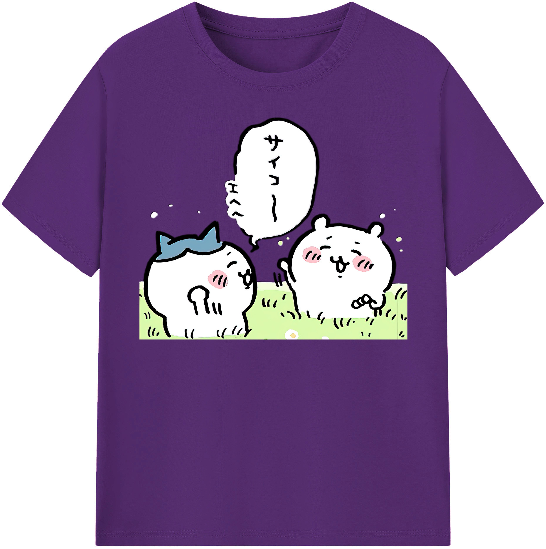 （画像用） ちいかわ ちいかわ Chii-kawa chiikawa 綿100％半袖Tシャツ（フロントプリント）