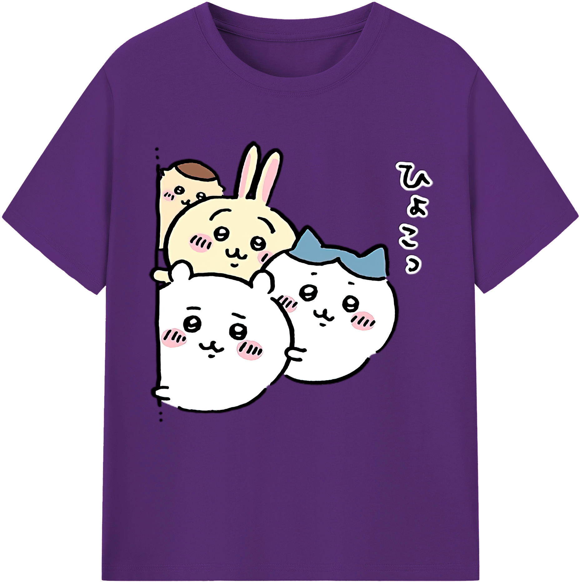 （画像用） ちいかわ ちいかわ Chii-kawa chiikawa 綿100％半袖Tシャツ（フロントプリント）
