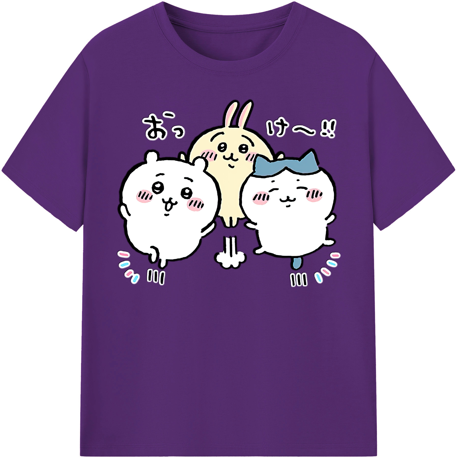 （画像用） ちいかわ ちいかわ Chii-kawa chiikawa 綿100％半袖Tシャツ（フロントプリント）