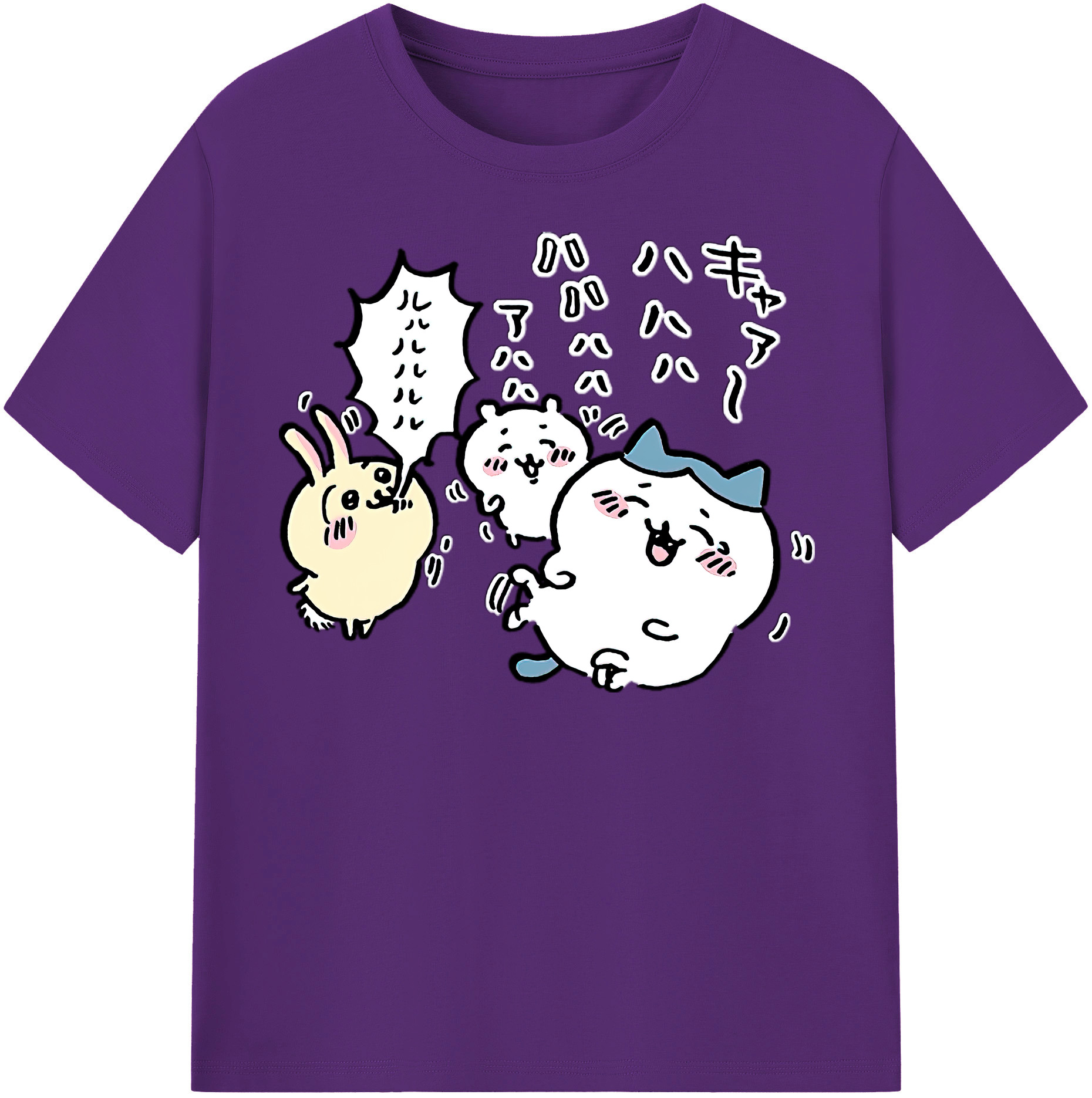 （画像用） ちいかわ うさぎ Chii-kawa usagi 綿100％半袖Tシャツ（フロントプリント）