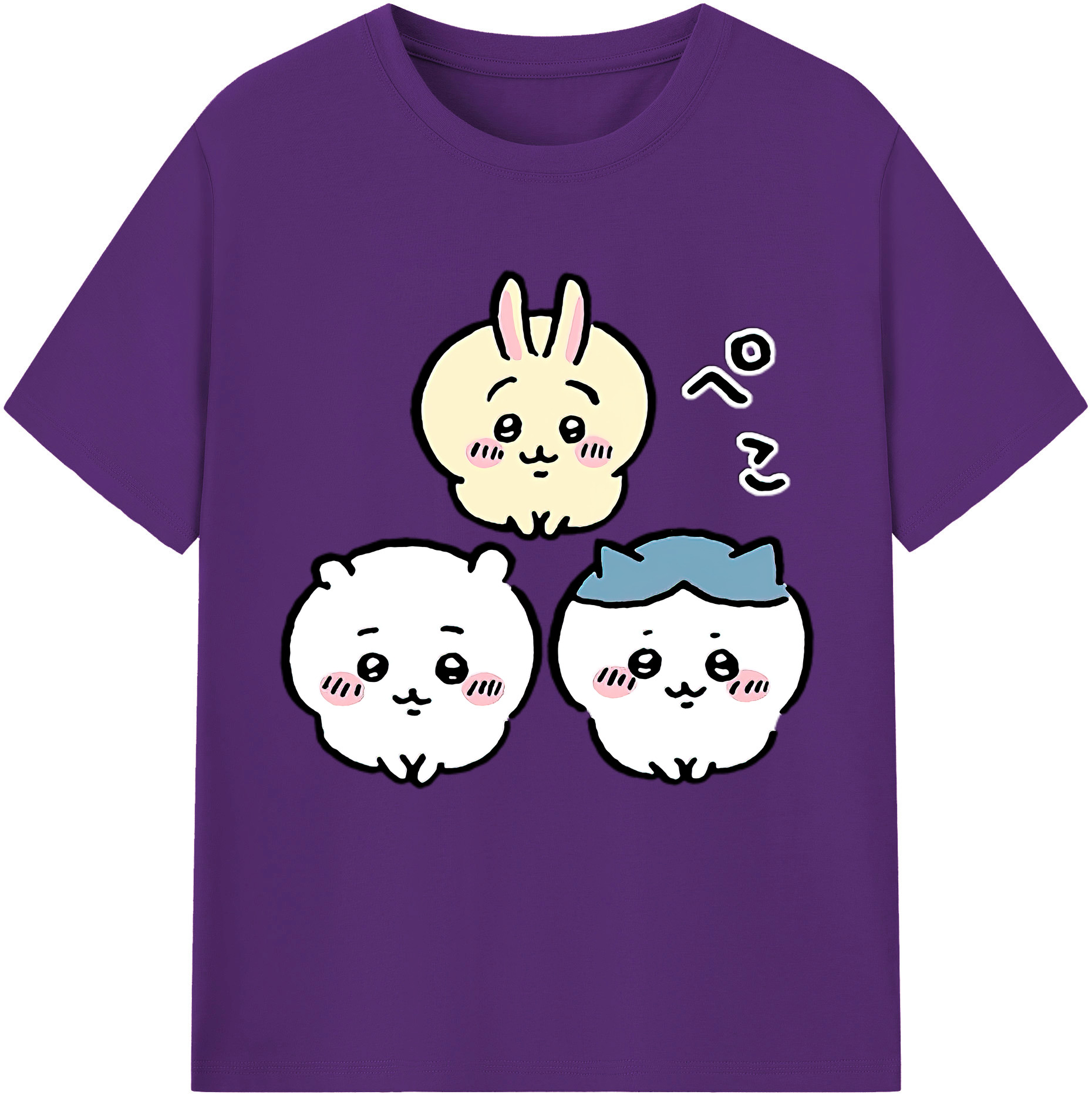 （画像用） ちいかわ うさぎ Chii-kawa usagi 綿100％半袖Tシャツ（フロントプリント）