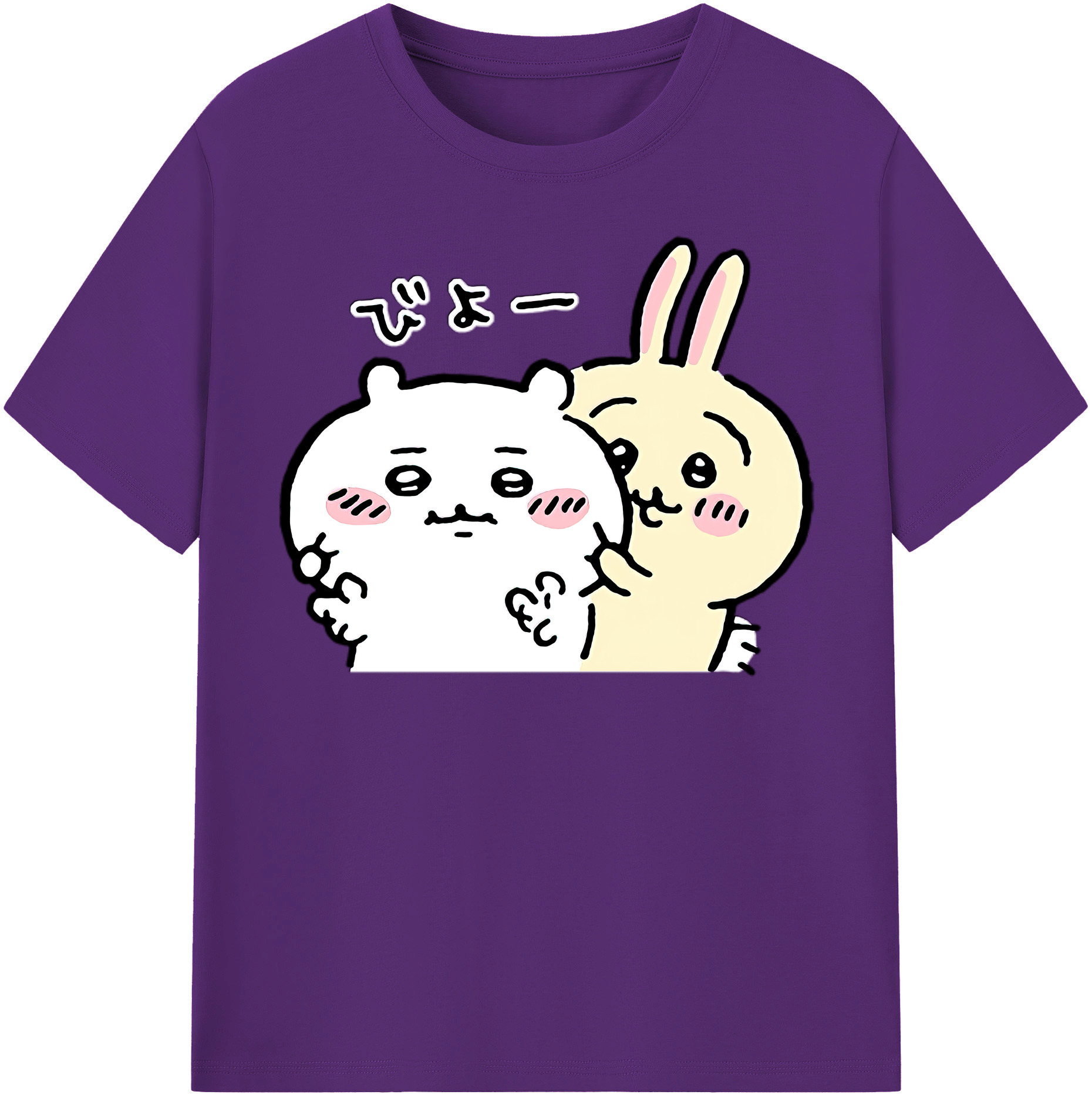 （画像用） ちいかわ うさぎ Chii-kawa usagi 綿100％半袖Tシャツ（フロントプリント）