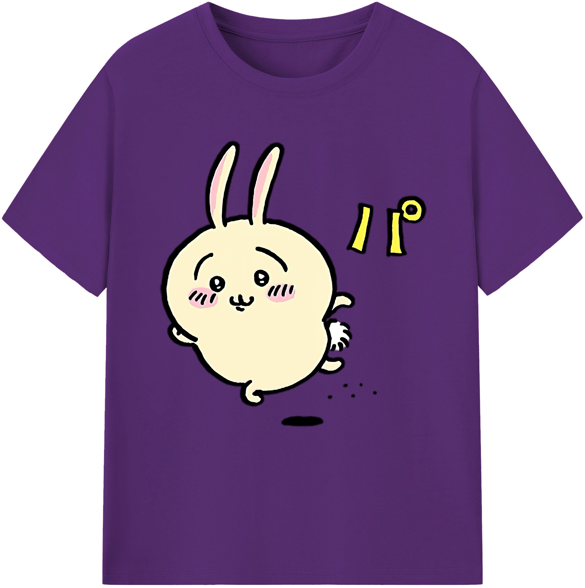 （画像用） ちいかわ うさぎ Chii-kawa usagi 綿100％半袖Tシャツ（フロントプリント）