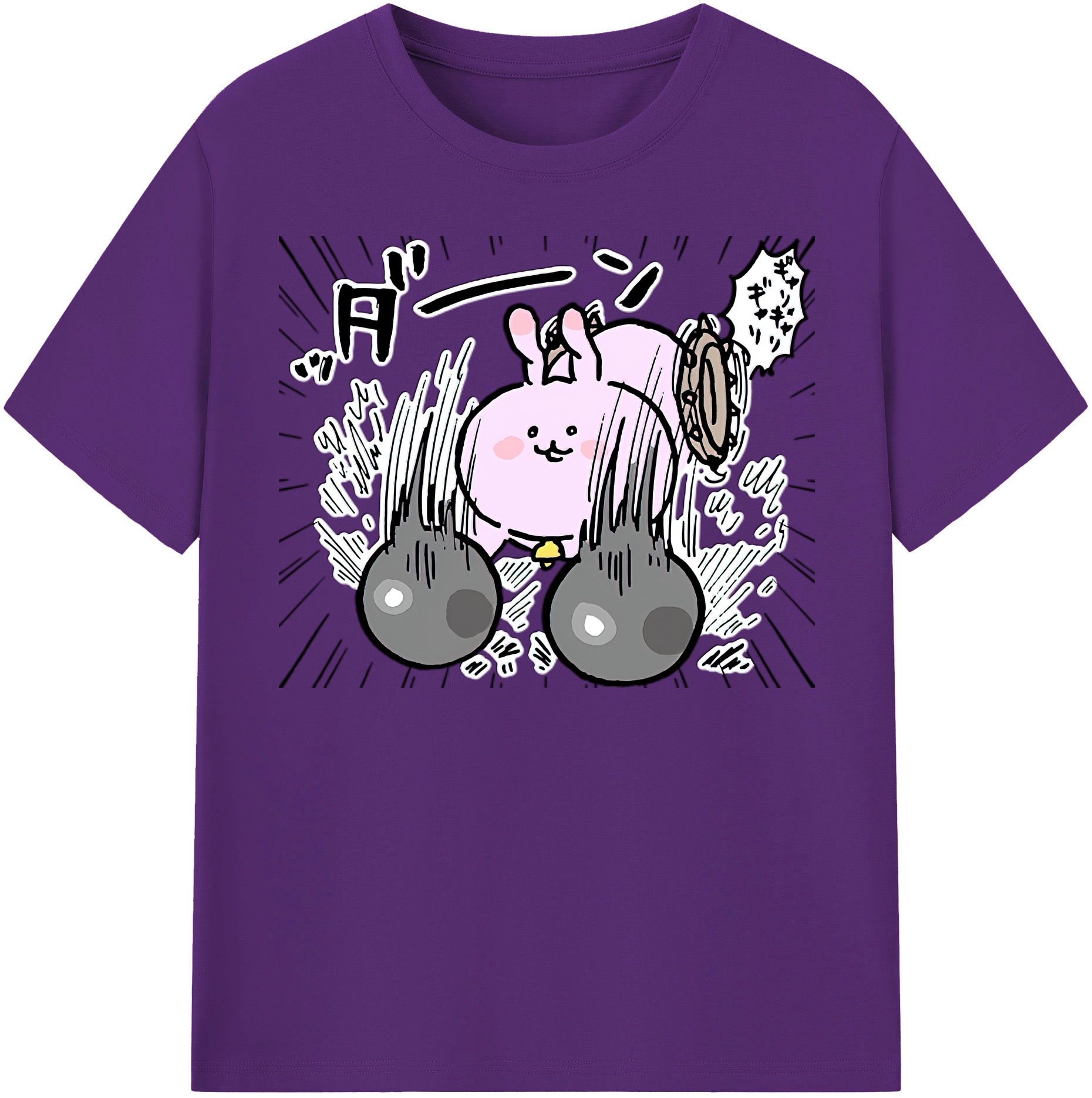 （画像用） ちいかわ うさぎ Chii-kawa usagi 綿100％半袖Tシャツ（フロントプリント）