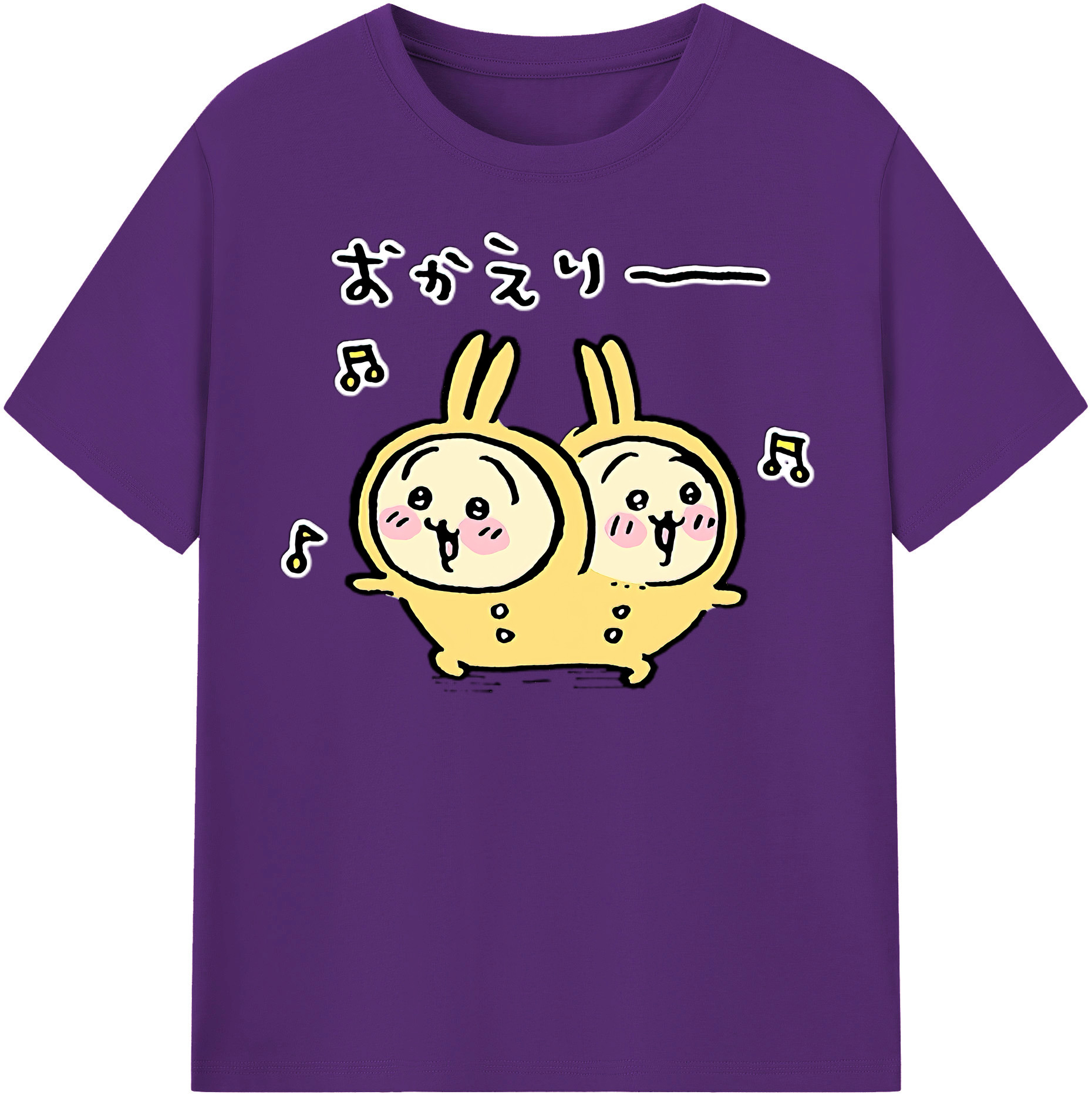 （画像用） ちいかわ うさぎ Chii-kawa usagi 綿100％半袖Tシャツ（フロントプリント）