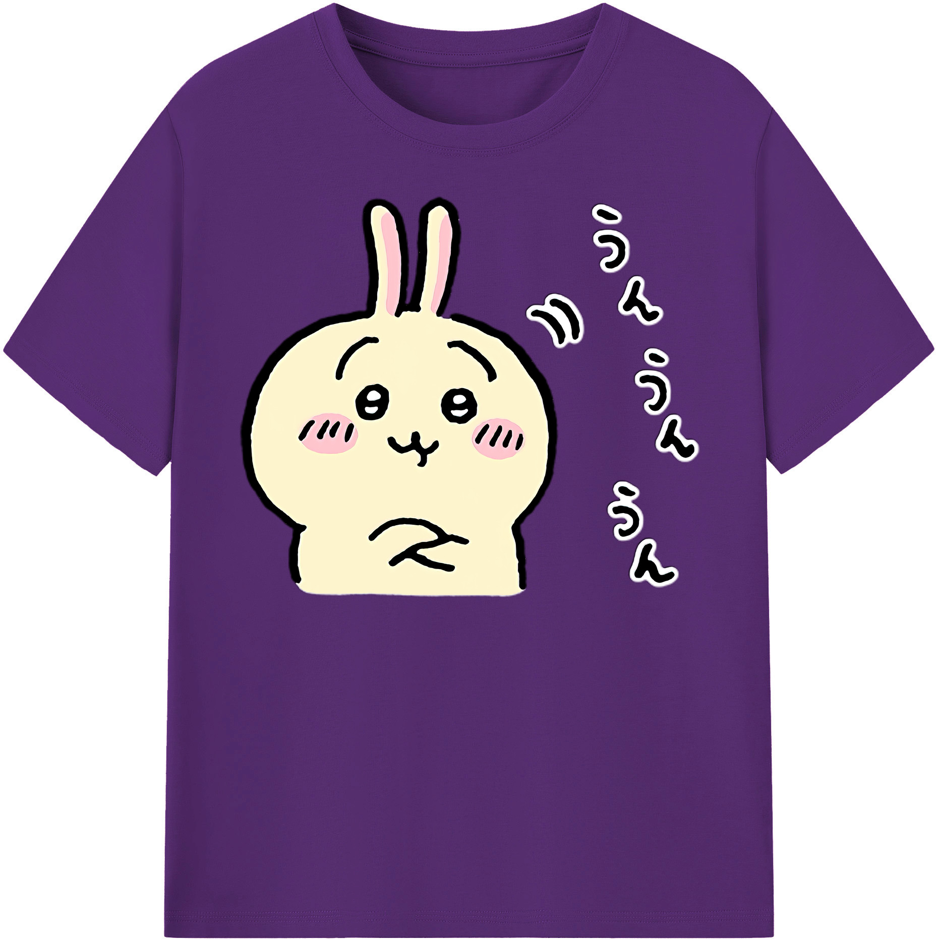 （画像用） ちいかわ うさぎ Chii-kawa usagi 綿100％半袖Tシャツ（フロントプリント）