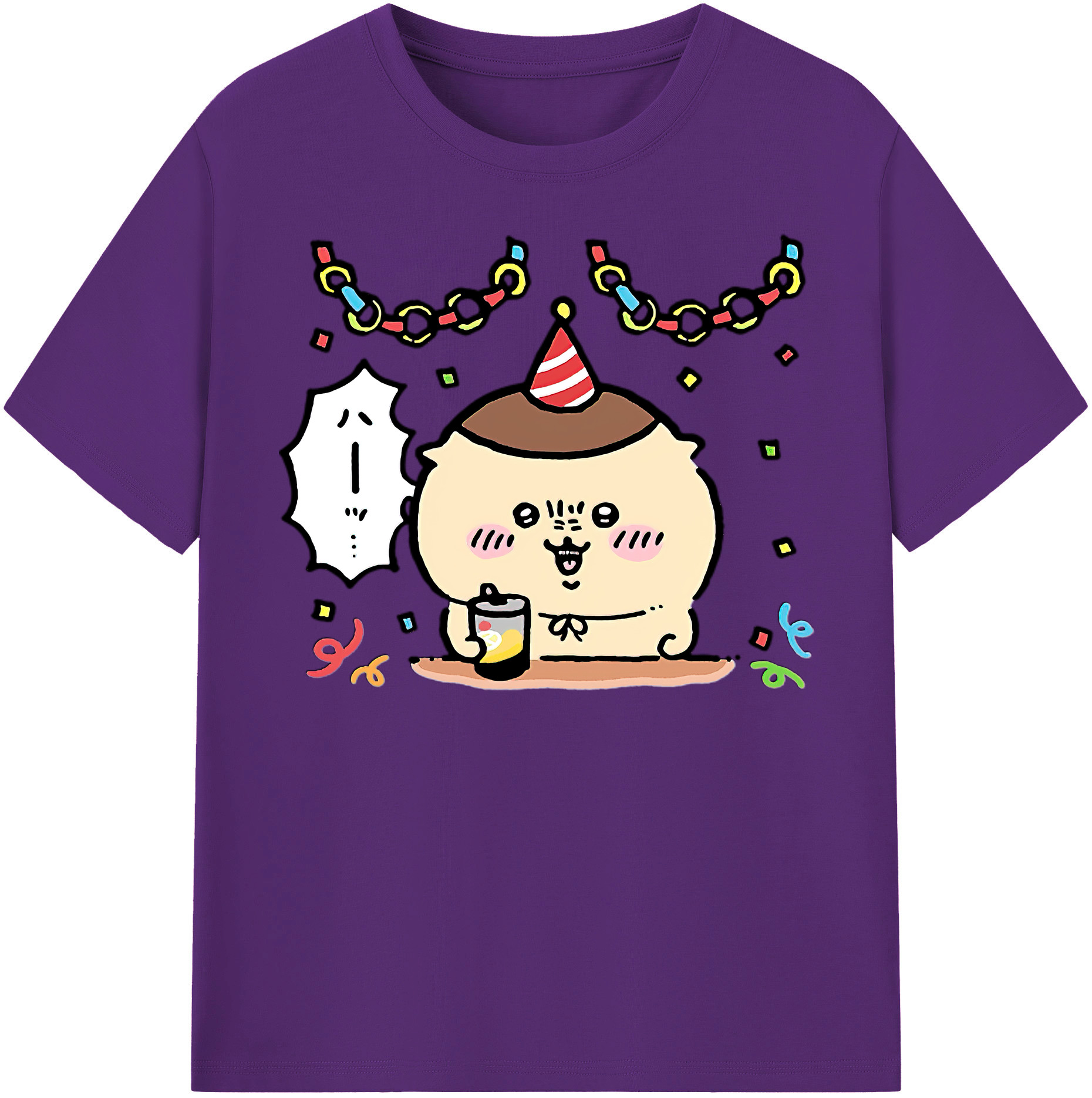 （画像用） ちいかわ くりまんじゅう Chii-kawa kuri manjū 綿100％半袖Tシャツ（フロントプリント）