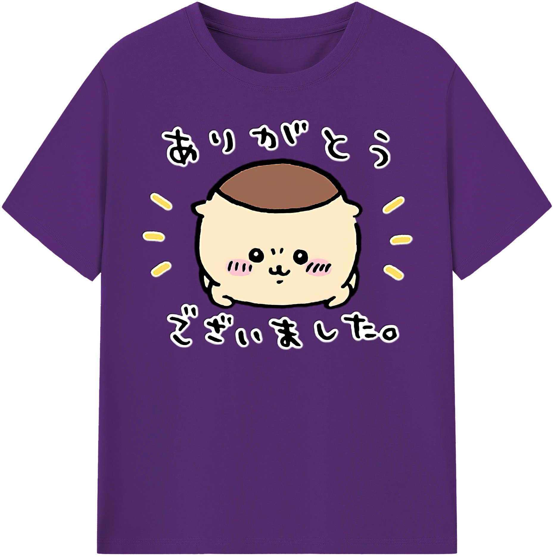 （画像用） ちいかわ くりまんじゅう Chii-kawa kuri manjū 綿100％半袖Tシャツ（フロントプリント）