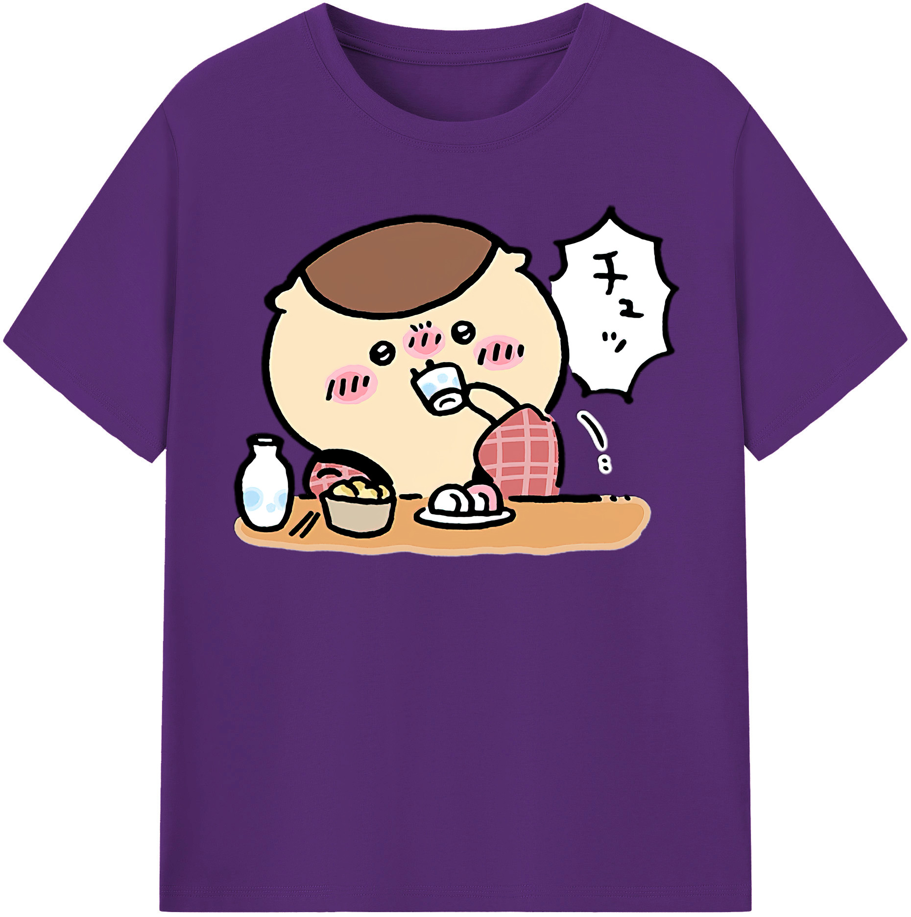 （画像用） ちいかわ くりまんじゅう Chii-kawa kuri manjū 綿100％半袖Tシャツ（フロントプリント）