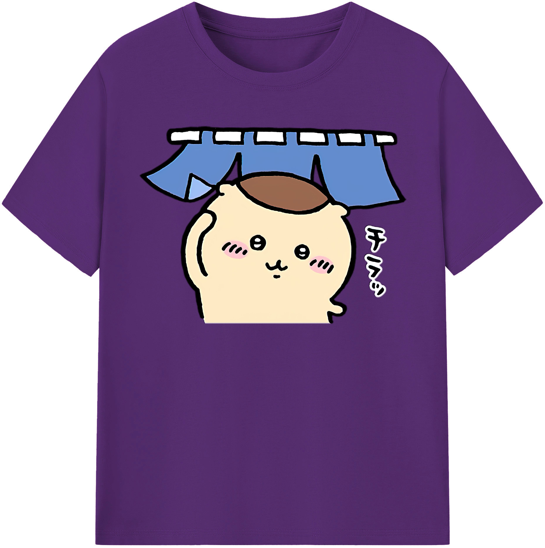 （画像用） ちいかわ くりまんじゅう Chii-kawa kuri manjū 綿100％半袖Tシャツ（フロントプリント）