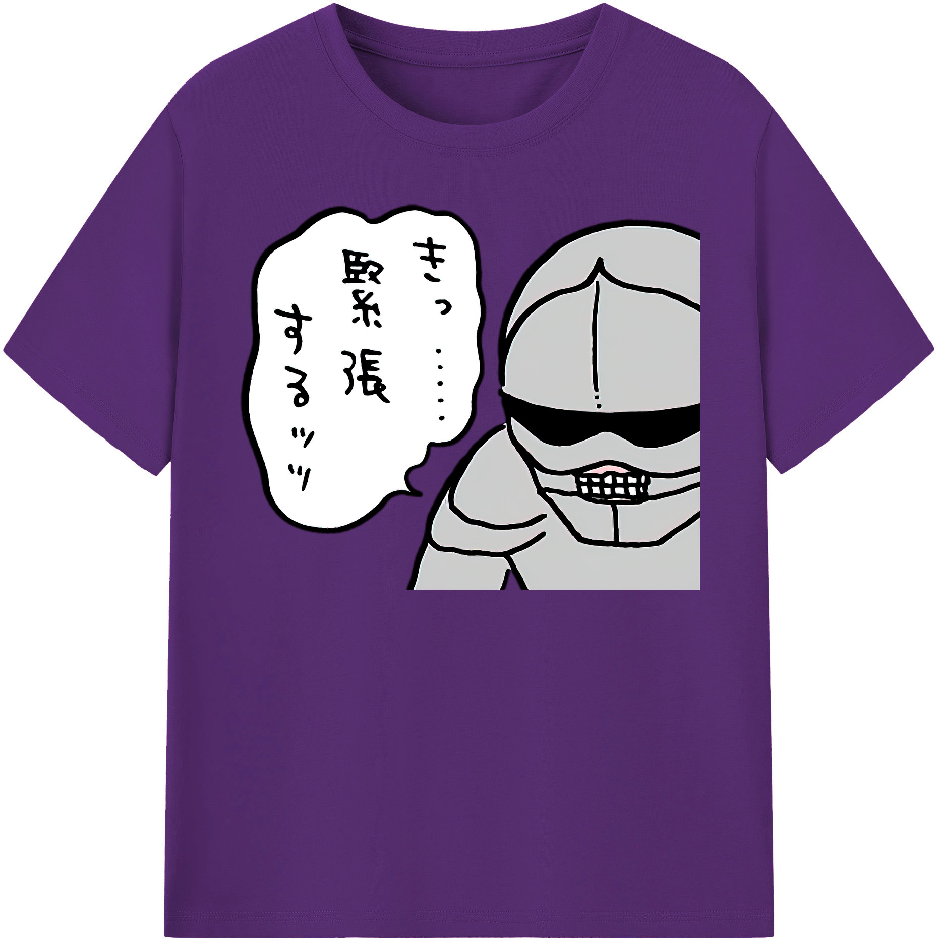（画像用） ちいかわ 労働の鎧さん Chii-kawa Mr. Armor of Labor 綿100％半袖Tシャツ（フロントプリント）