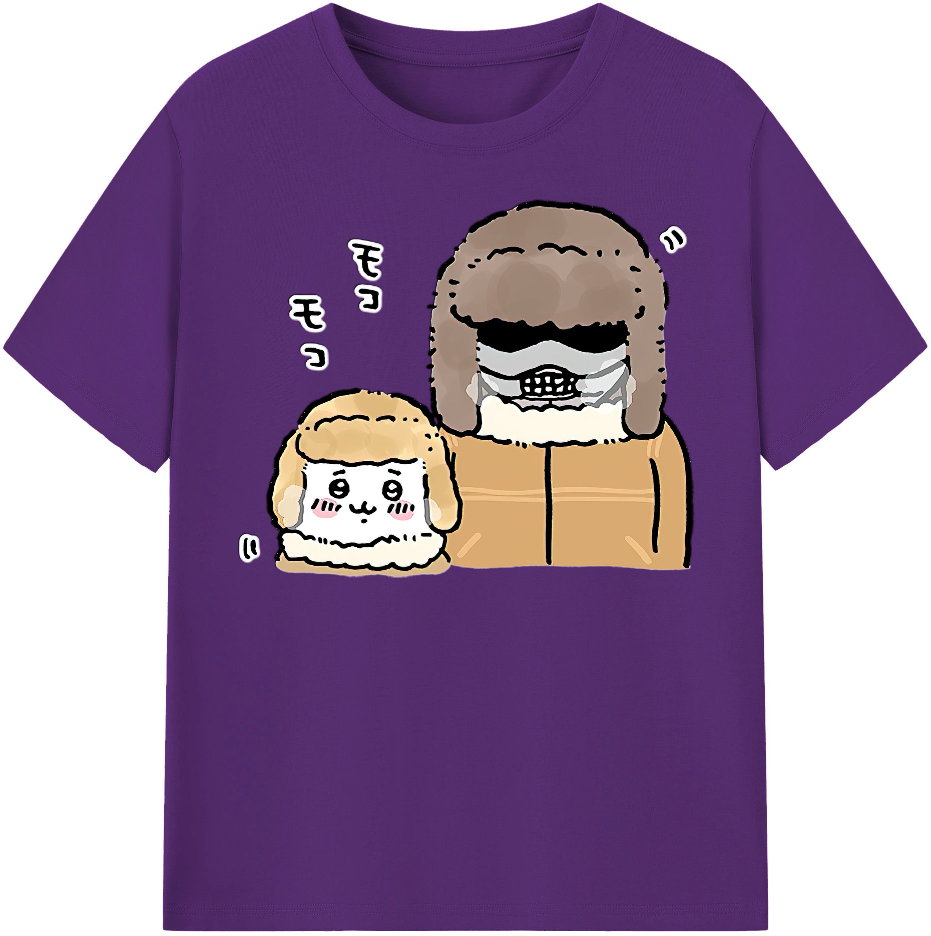 （画像用） ちいかわ 労働の鎧さん Chii-kawa Mr. Armor of Labor 綿100％半袖Tシャツ（フロントプリント）