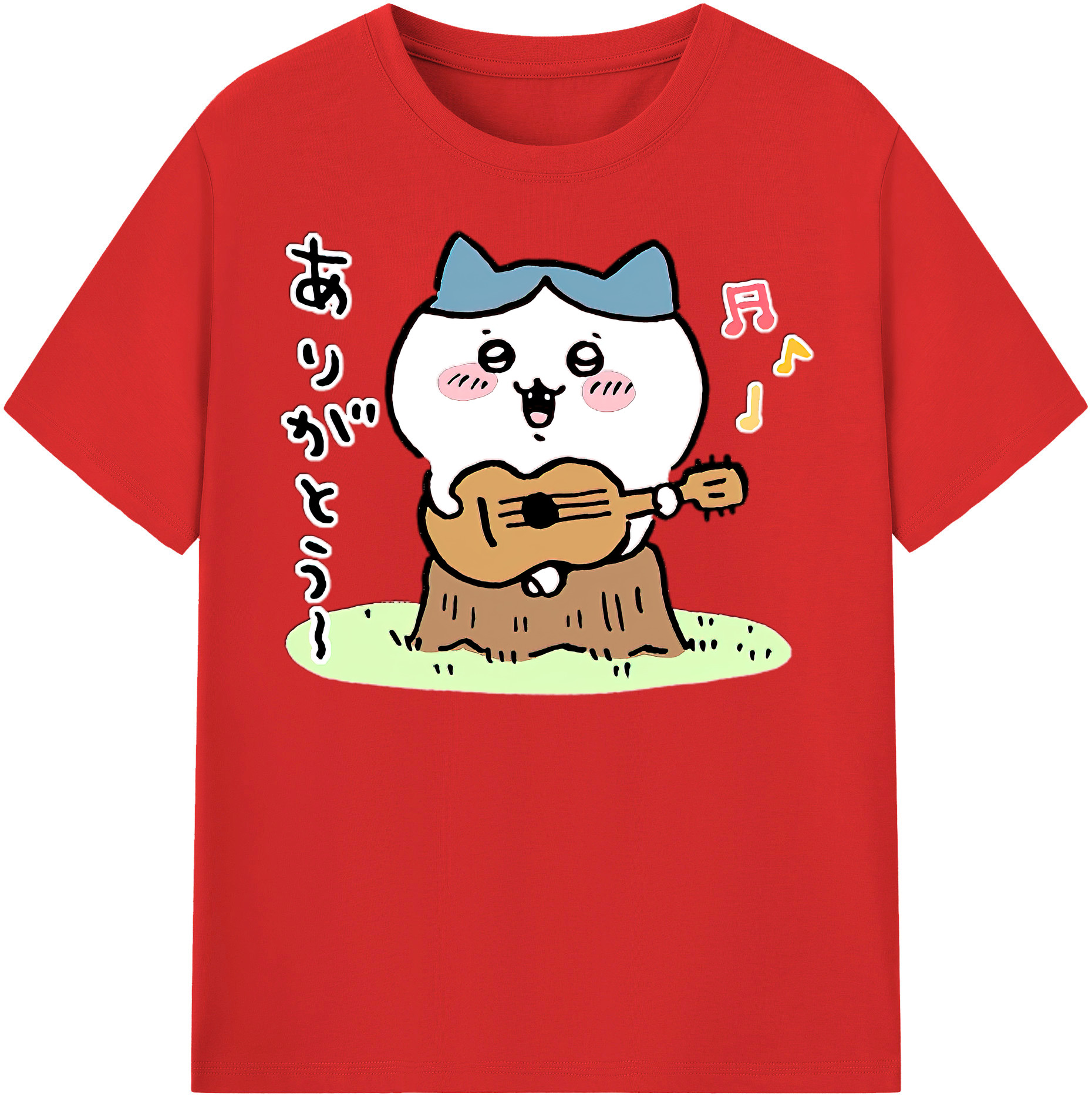 （画像用） ちいかわ ハチワレ Chii-kawa hachiware 綿100％半袖Tシャツ（フロントプリント）