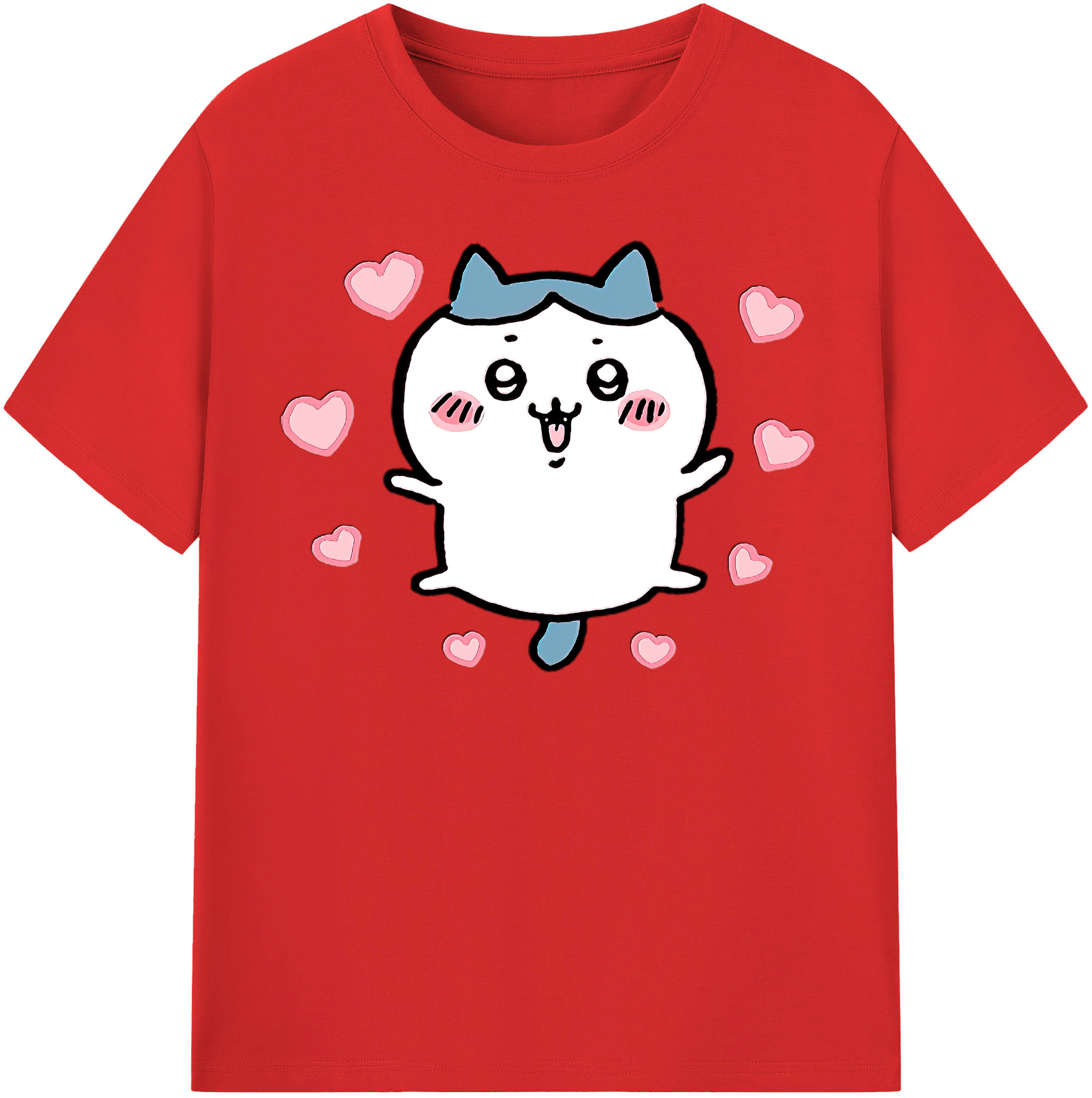 （画像用） ちいかわ ハチワレ Chii-kawa hachiware 綿100％半袖Tシャツ（フロントプリント）