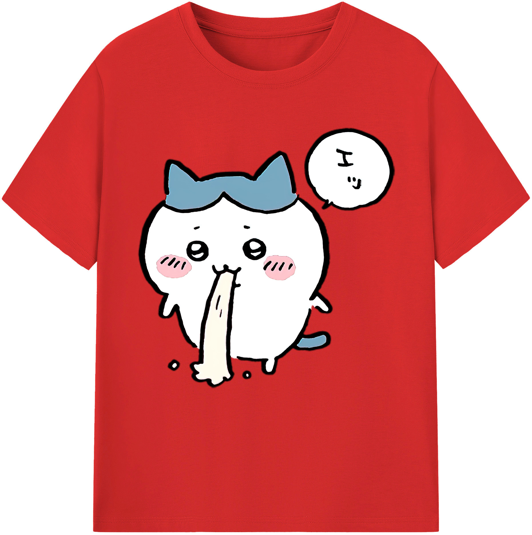 （画像用） ちいかわ ハチワレ Chii-kawa hachiware 綿100％半袖Tシャツ（フロントプリント）