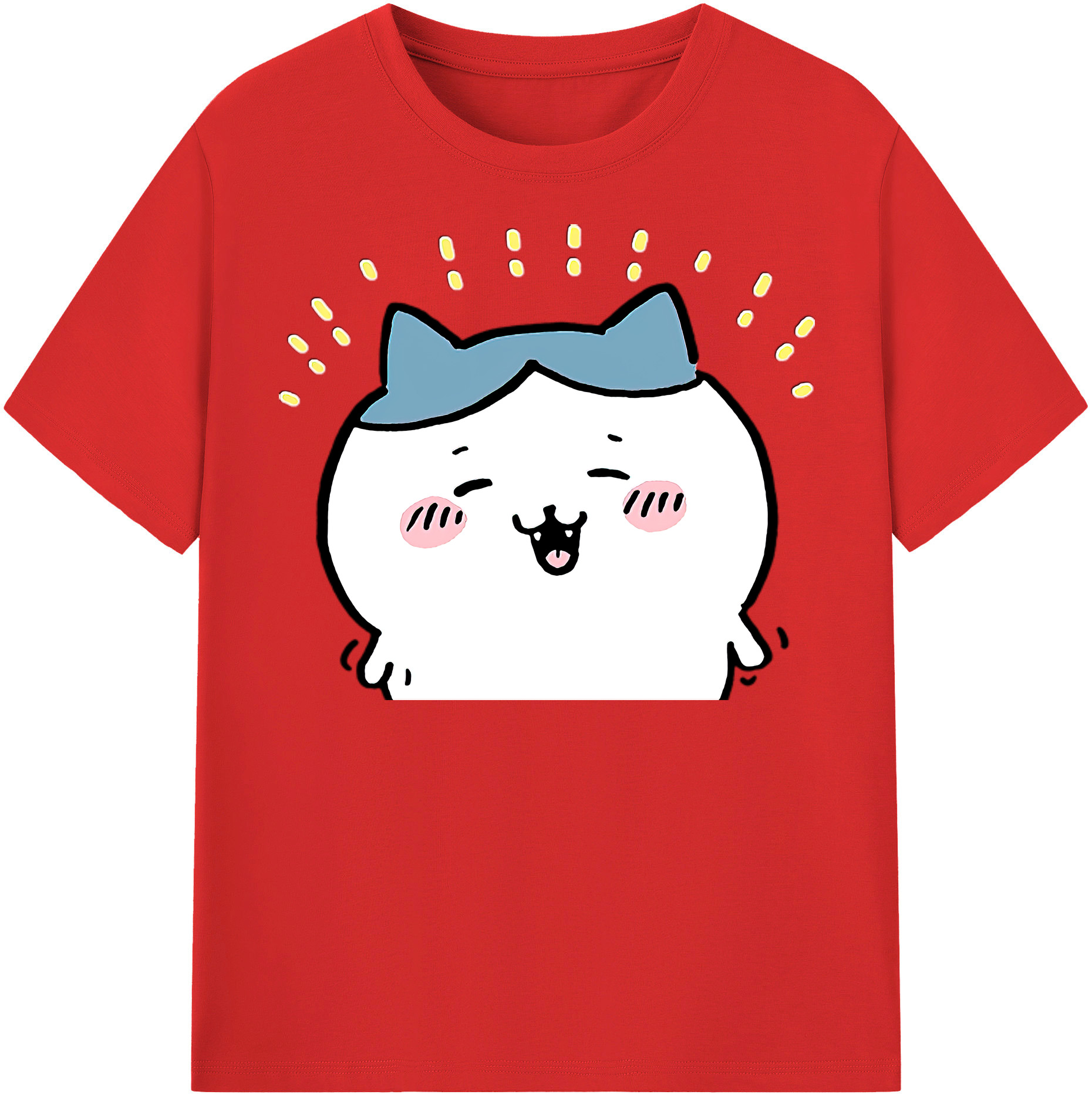 （画像用） ちいかわ ハチワレ Chii-kawa hachiware 綿100％半袖Tシャツ（フロントプリント）