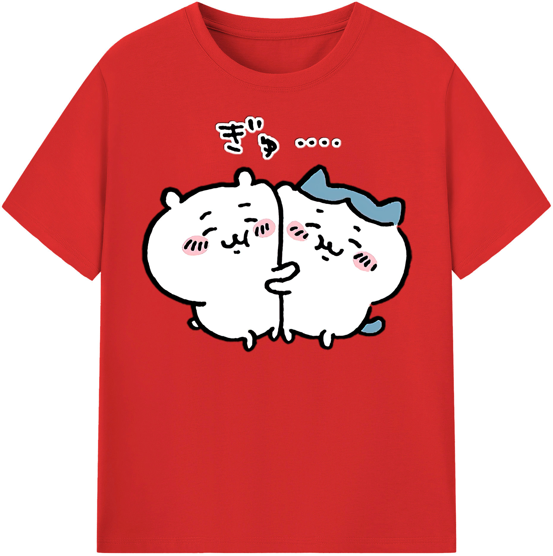 （画像用） ちいかわ ハチワレ Chii-kawa hachiware 綿100％半袖Tシャツ（フロントプリント）