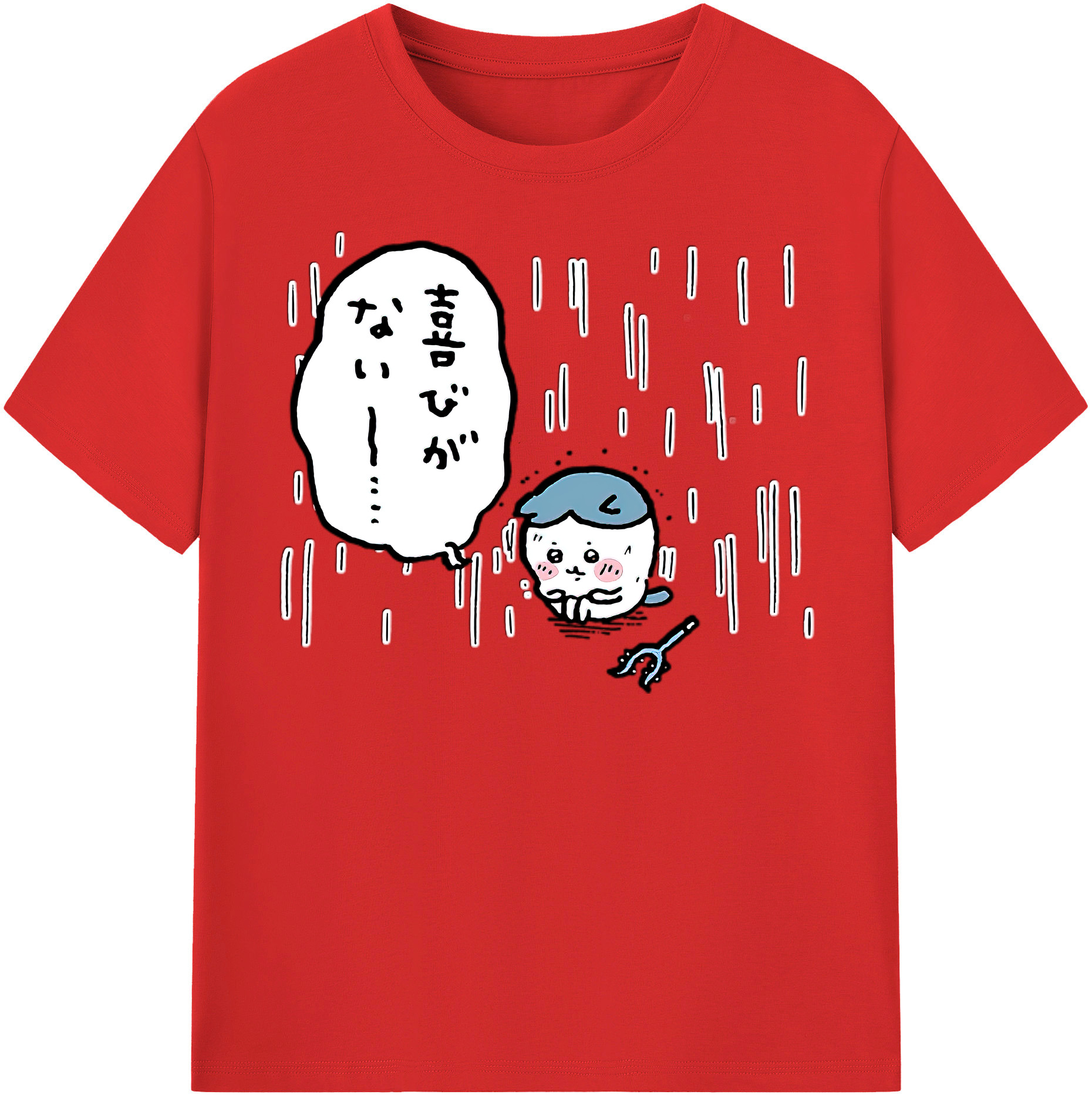 （画像用） ちいかわ ハチワレ Chii-kawa hachiware 綿100％半袖Tシャツ（フロントプリント）