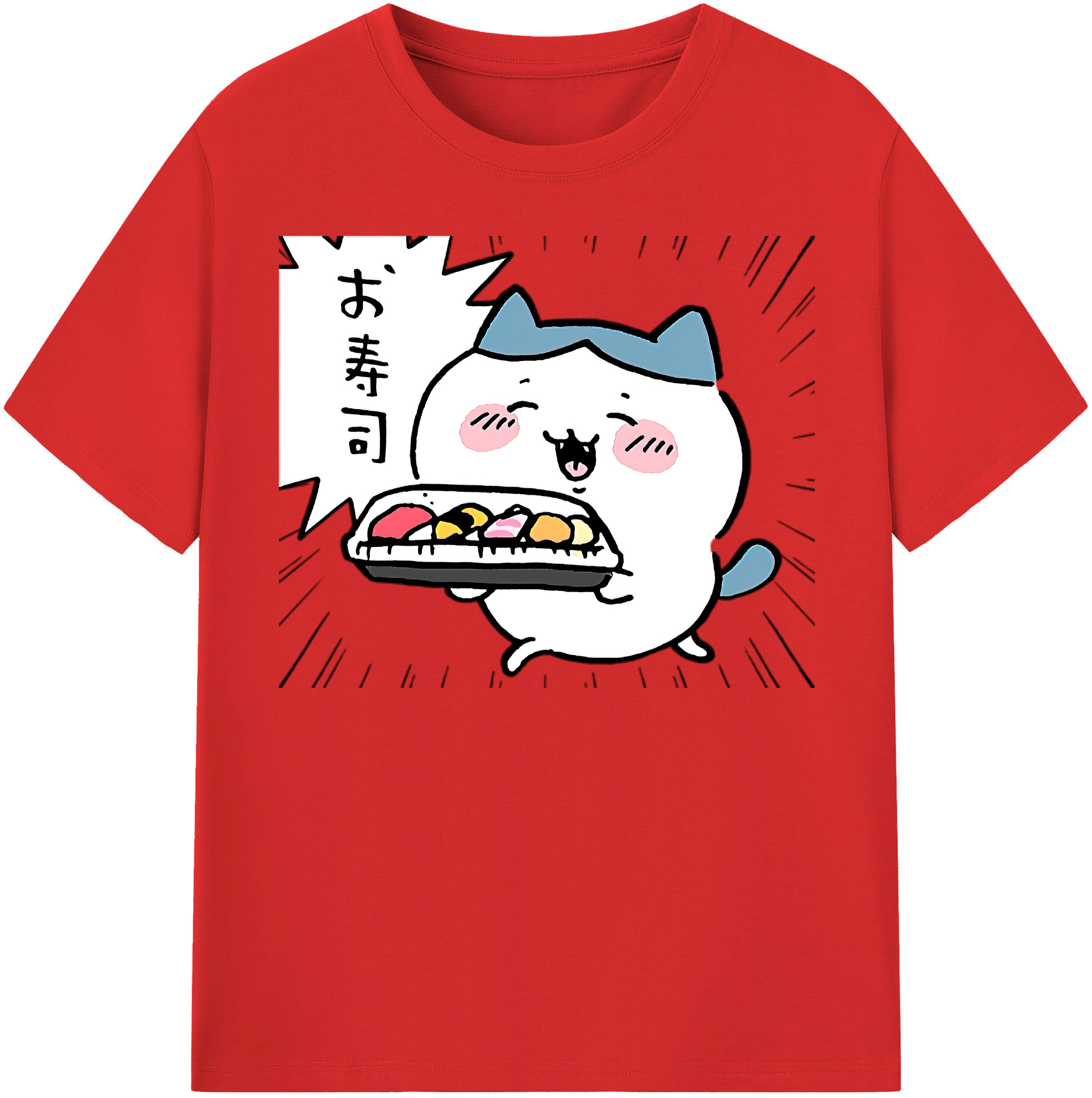 （画像用） ちいかわ ハチワレ Chii-kawa hachiware 綿100％半袖Tシャツ（フロントプリント）