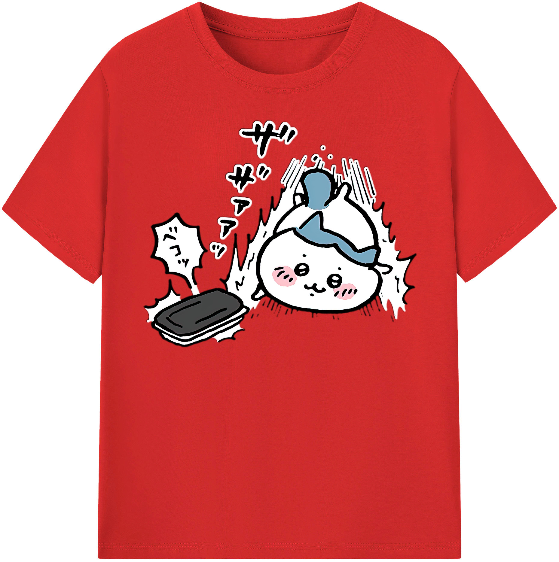 （画像用） ちいかわ ハチワレ Chii-kawa hachiware 綿100％半袖Tシャツ（フロントプリント）