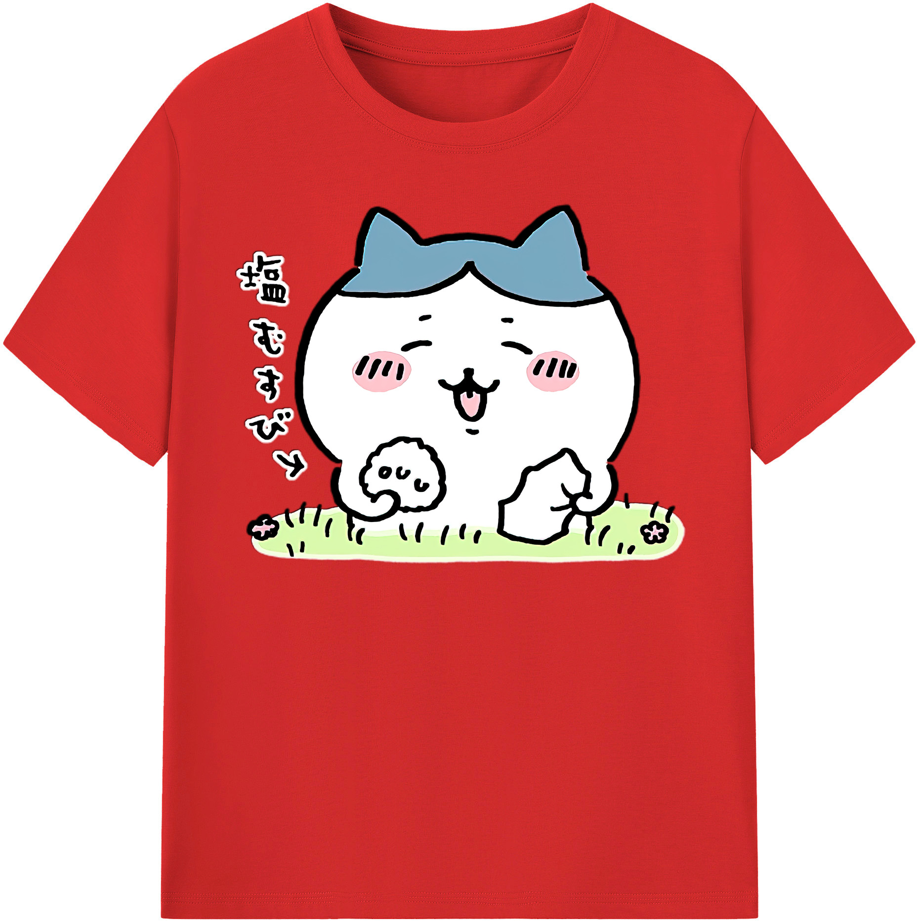 （画像用） ちいかわ ハチワレ Chii-kawa hachiware 綿100％半袖Tシャツ（フロントプリント）