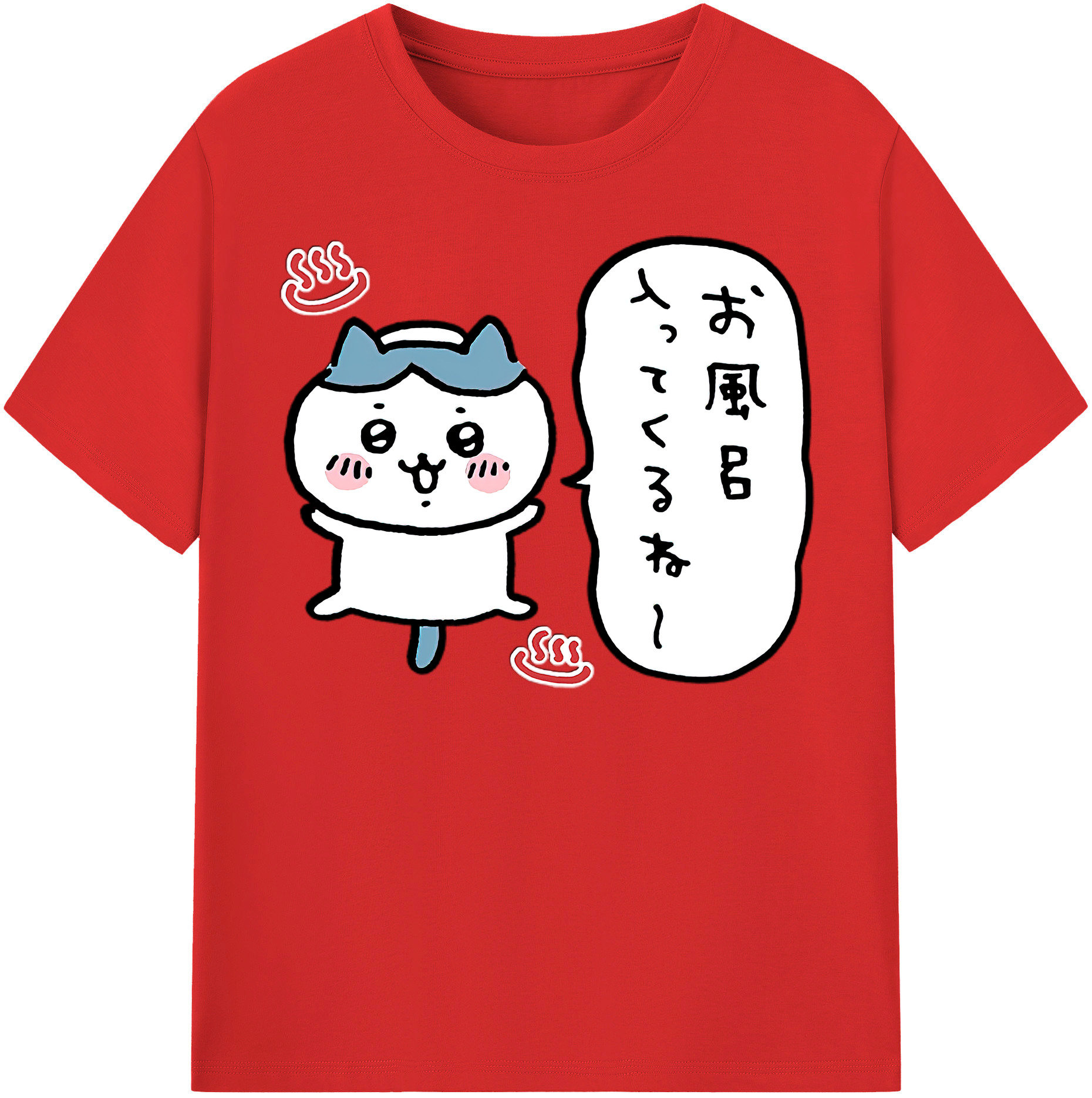 （画像用） ちいかわ ハチワレ Chii-kawa hachiware 綿100％半袖Tシャツ（フロントプリント）