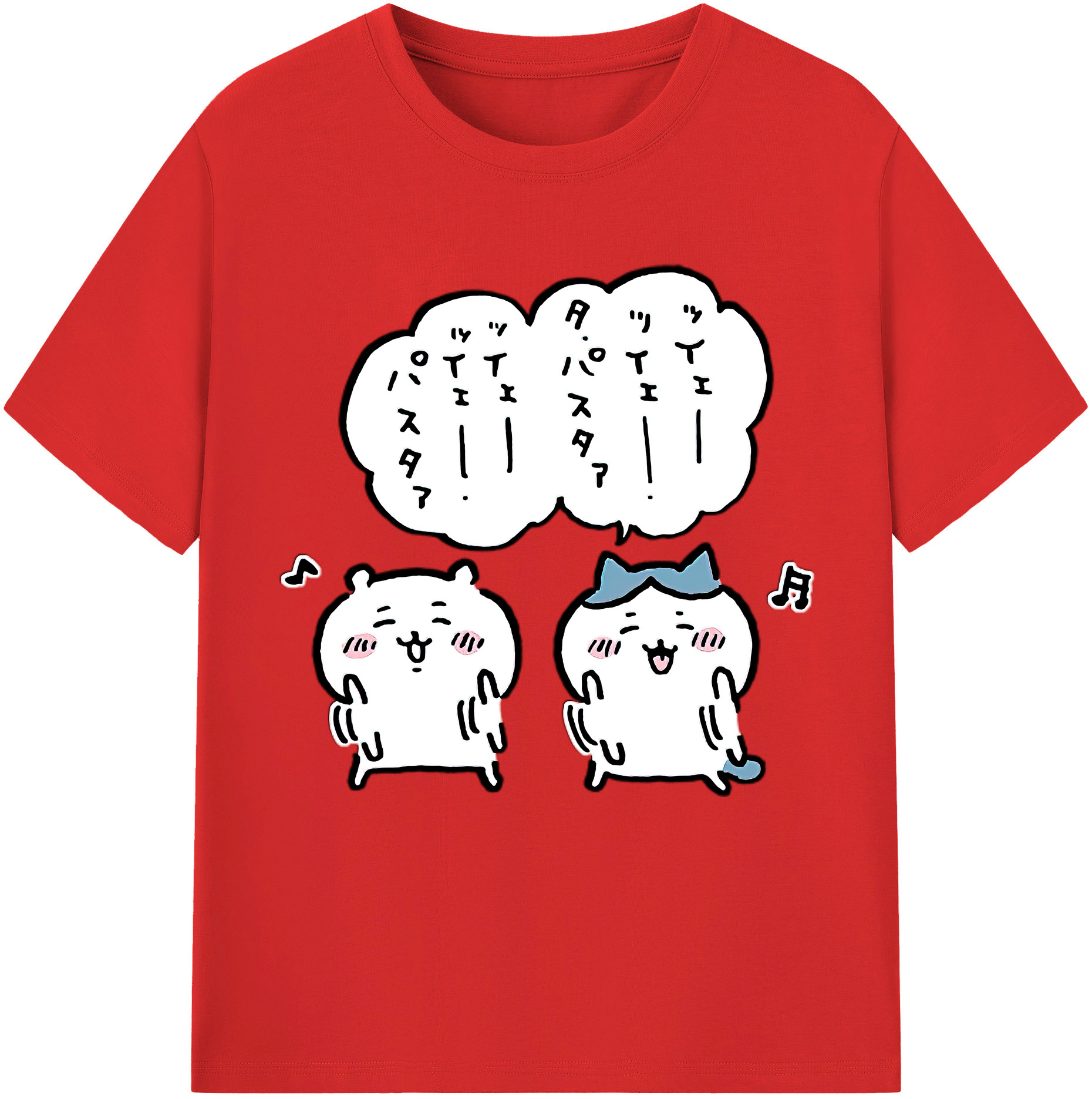 （画像用） ちいかわ ハチワレ Chii-kawa hachiware 綿100％半袖Tシャツ（フロントプリント）