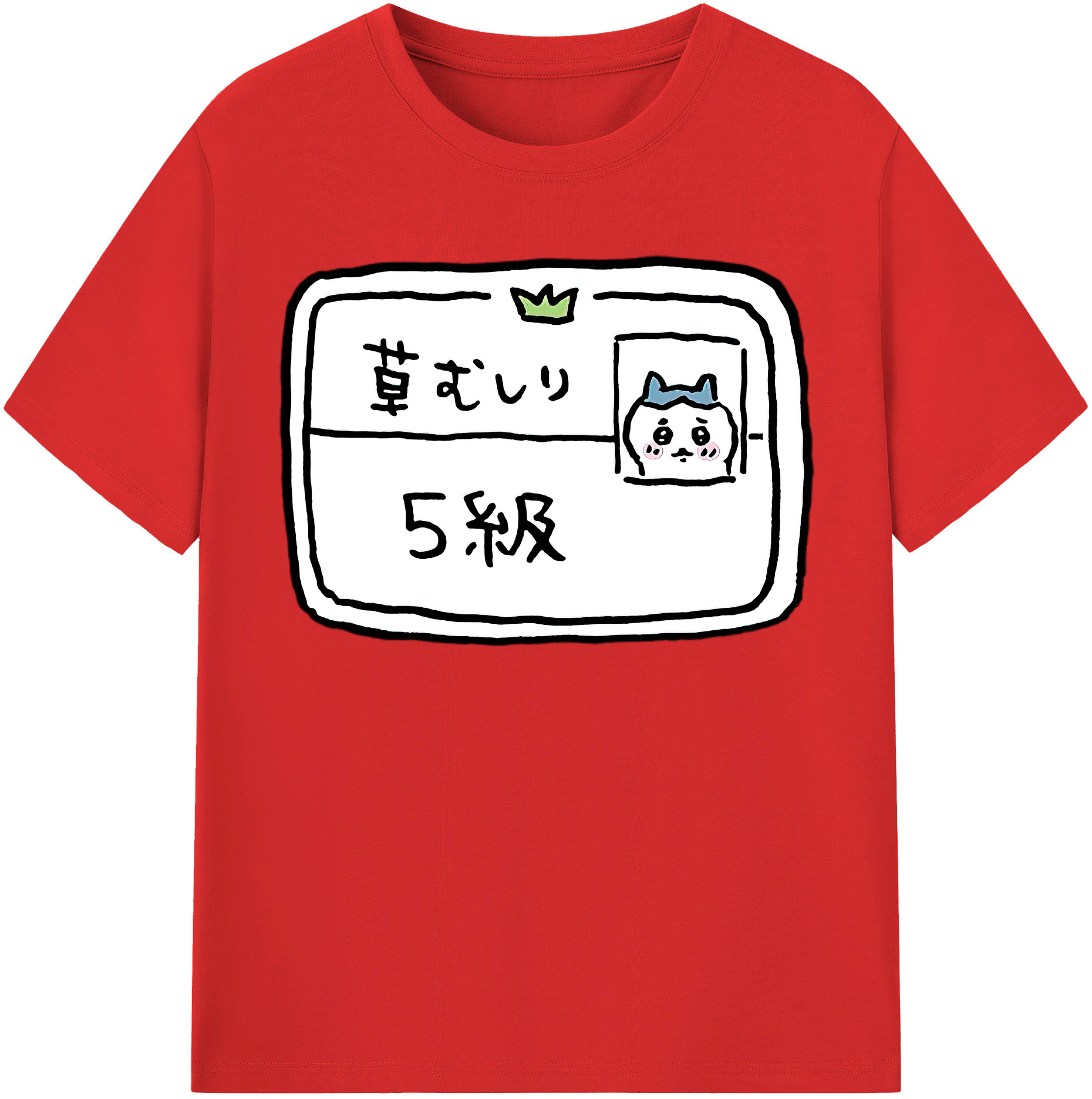 （画像用） ちいかわ ハチワレ Chii-kawa hachiware 綿100％半袖Tシャツ（フロントプリント）