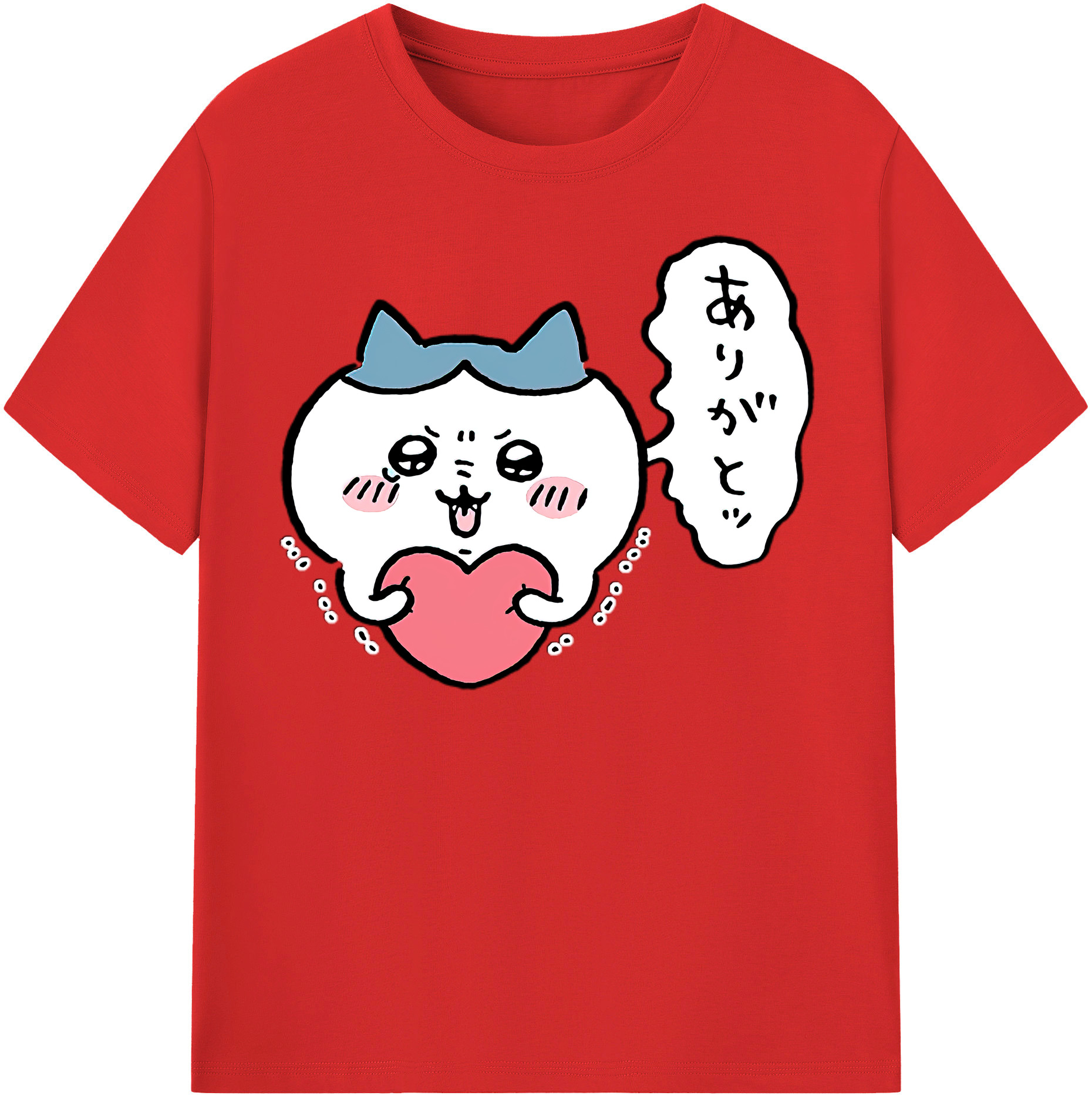 （画像用） ちいかわ ハチワレ Chii-kawa hachiware 綿100％半袖Tシャツ（フロントプリント）