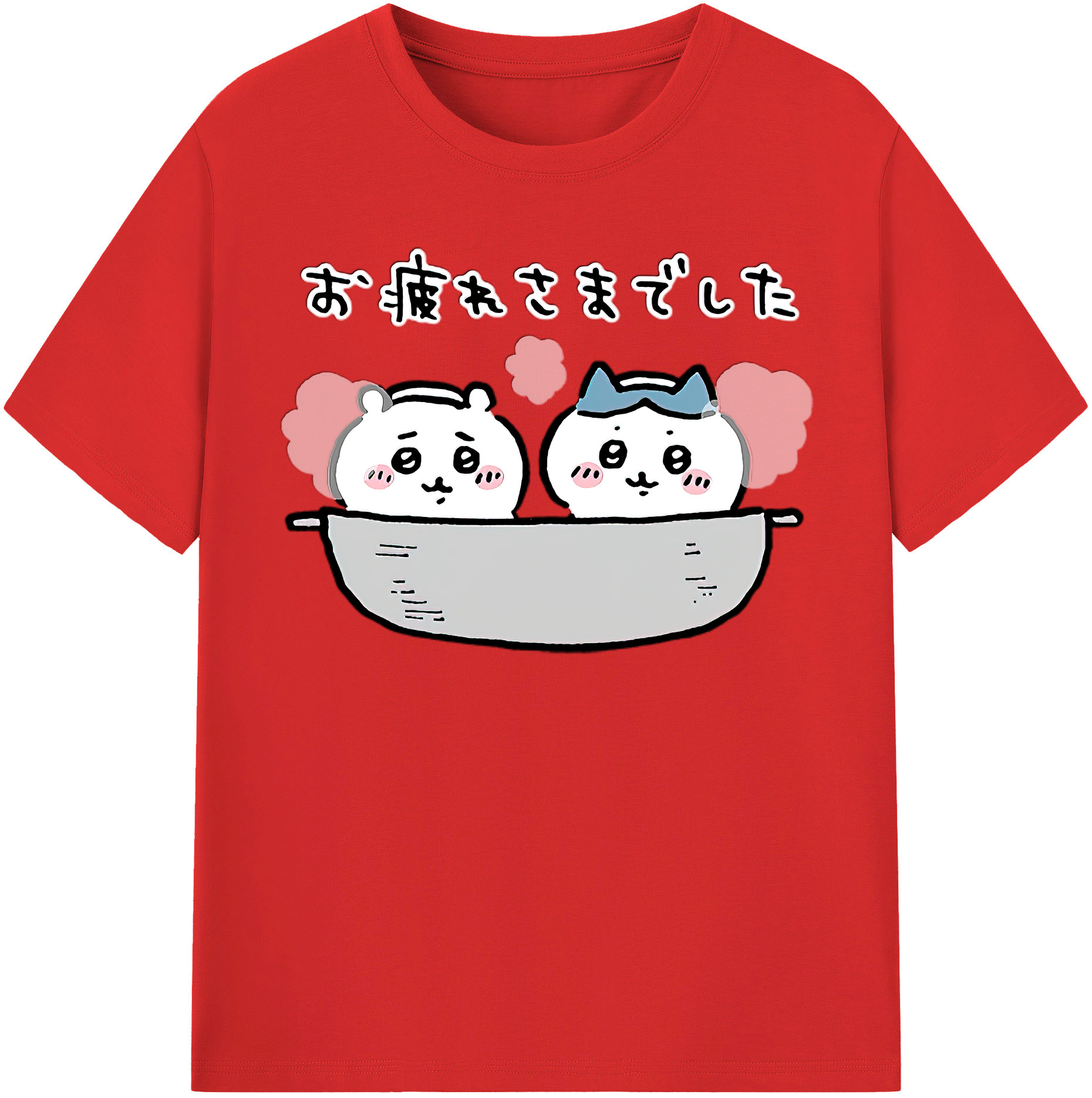 （画像用） ちいかわ ハチワレ Chii-kawa hachiware 綿100％半袖Tシャツ（フロントプリント）