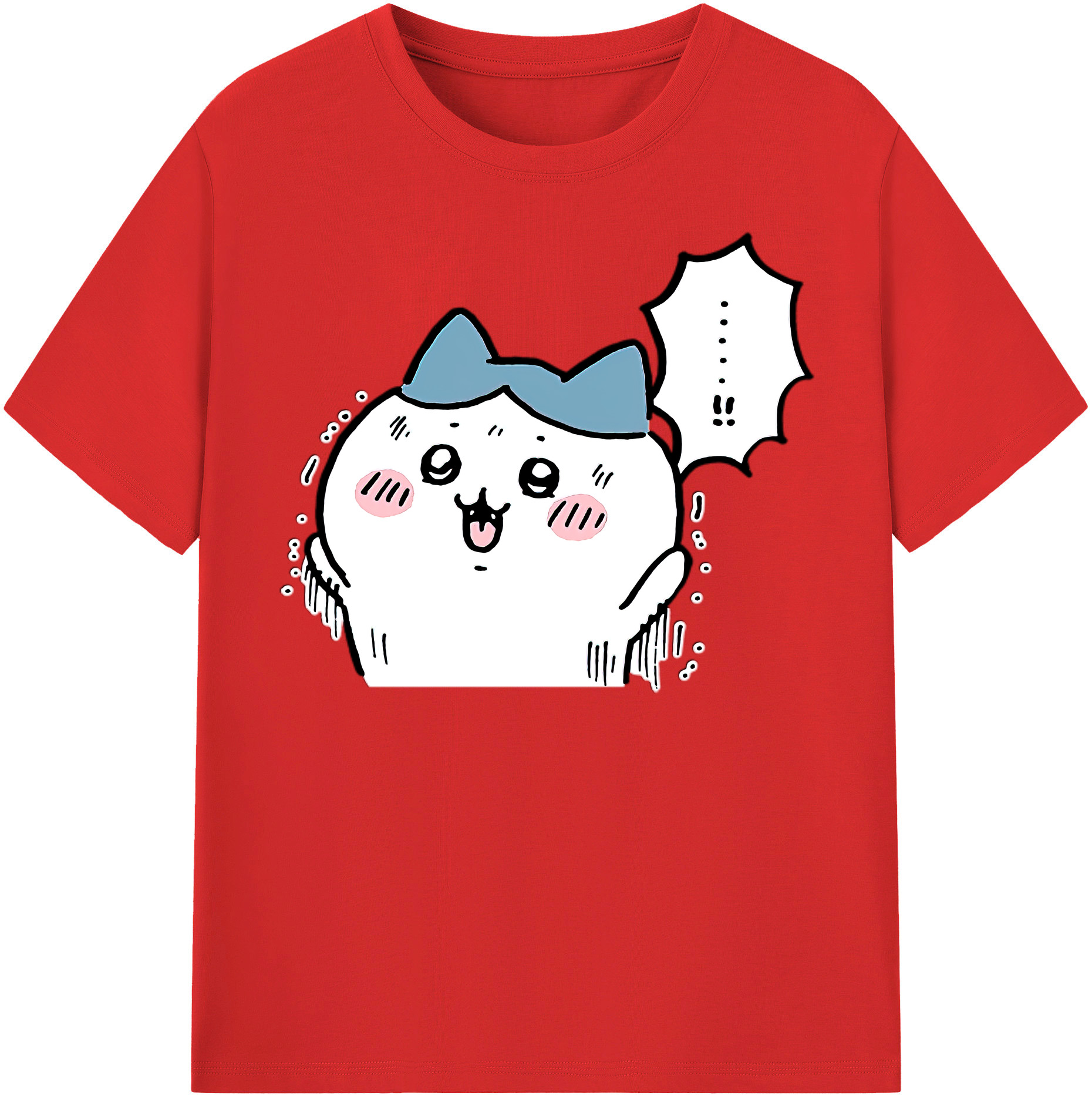 （画像用） ちいかわ ハチワレ Chii-kawa hachiware 綿100％半袖Tシャツ（フロントプリント）