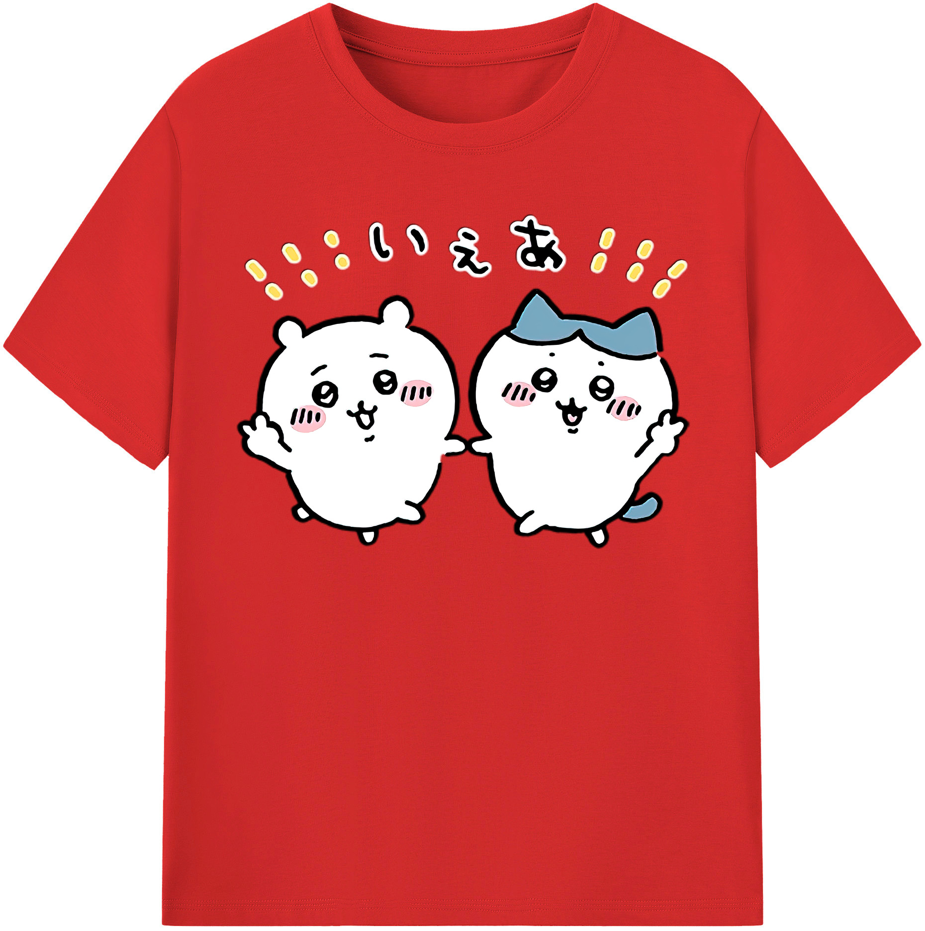 （画像用） ちいかわ ハチワレ Chii-kawa hachiware 綿100％半袖Tシャツ（フロントプリント）