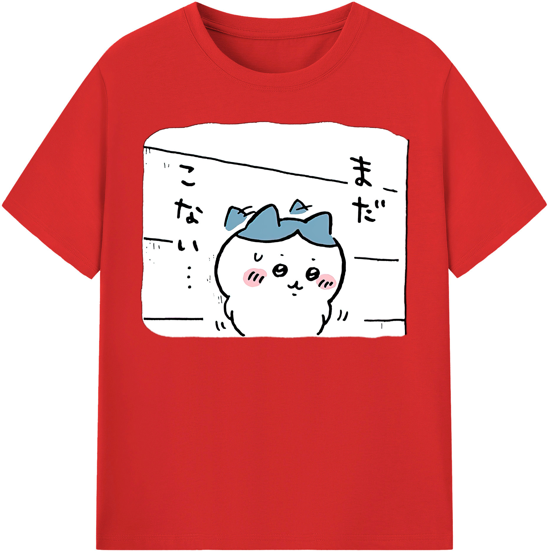 （画像用） ちいかわ ハチワレ Chii-kawa hachiware 綿100％半袖Tシャツ（フロントプリント）