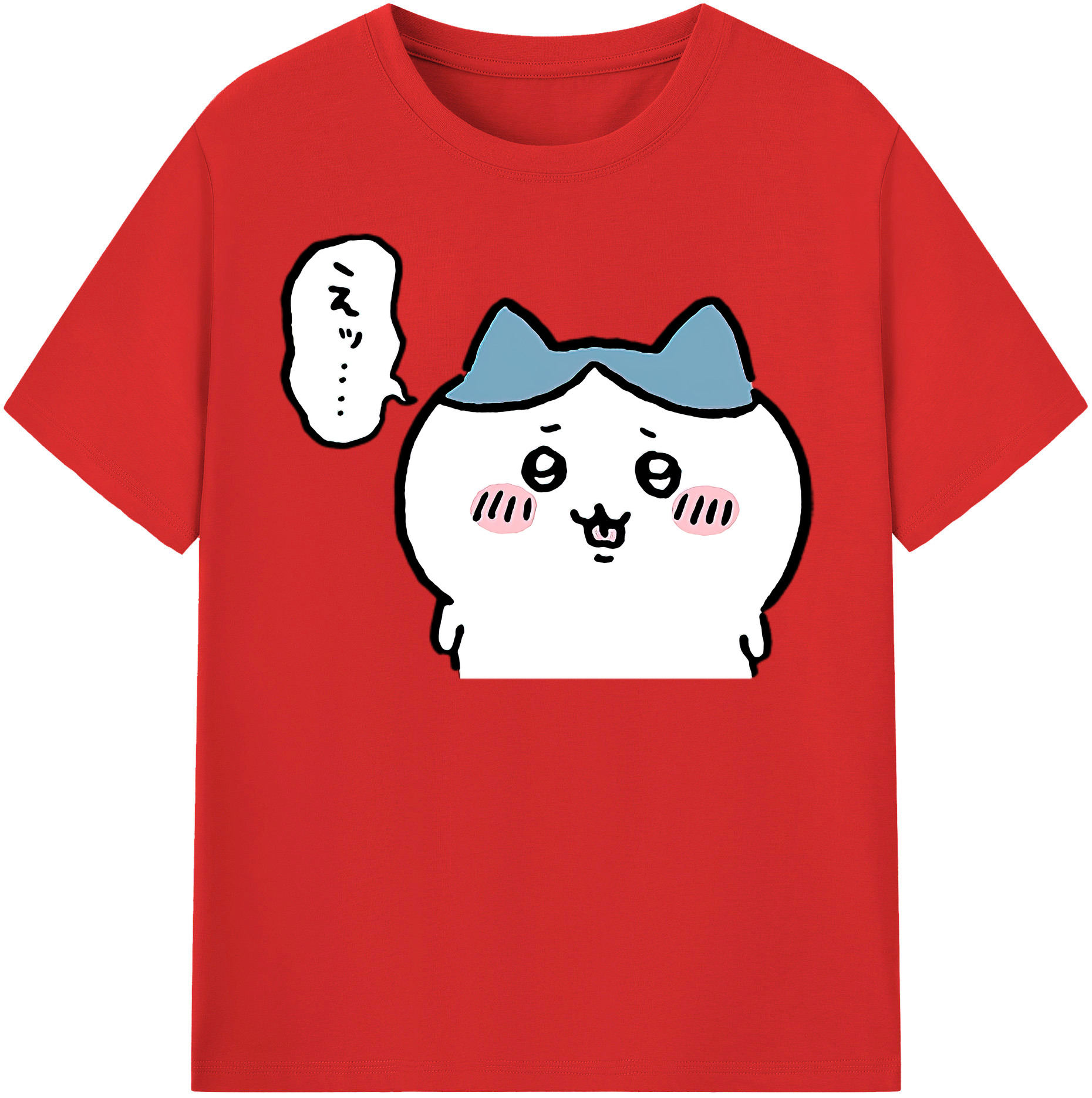 （画像用） ちいかわ ハチワレ Chii-kawa hachiware 綿100％半袖Tシャツ（フロントプリント）