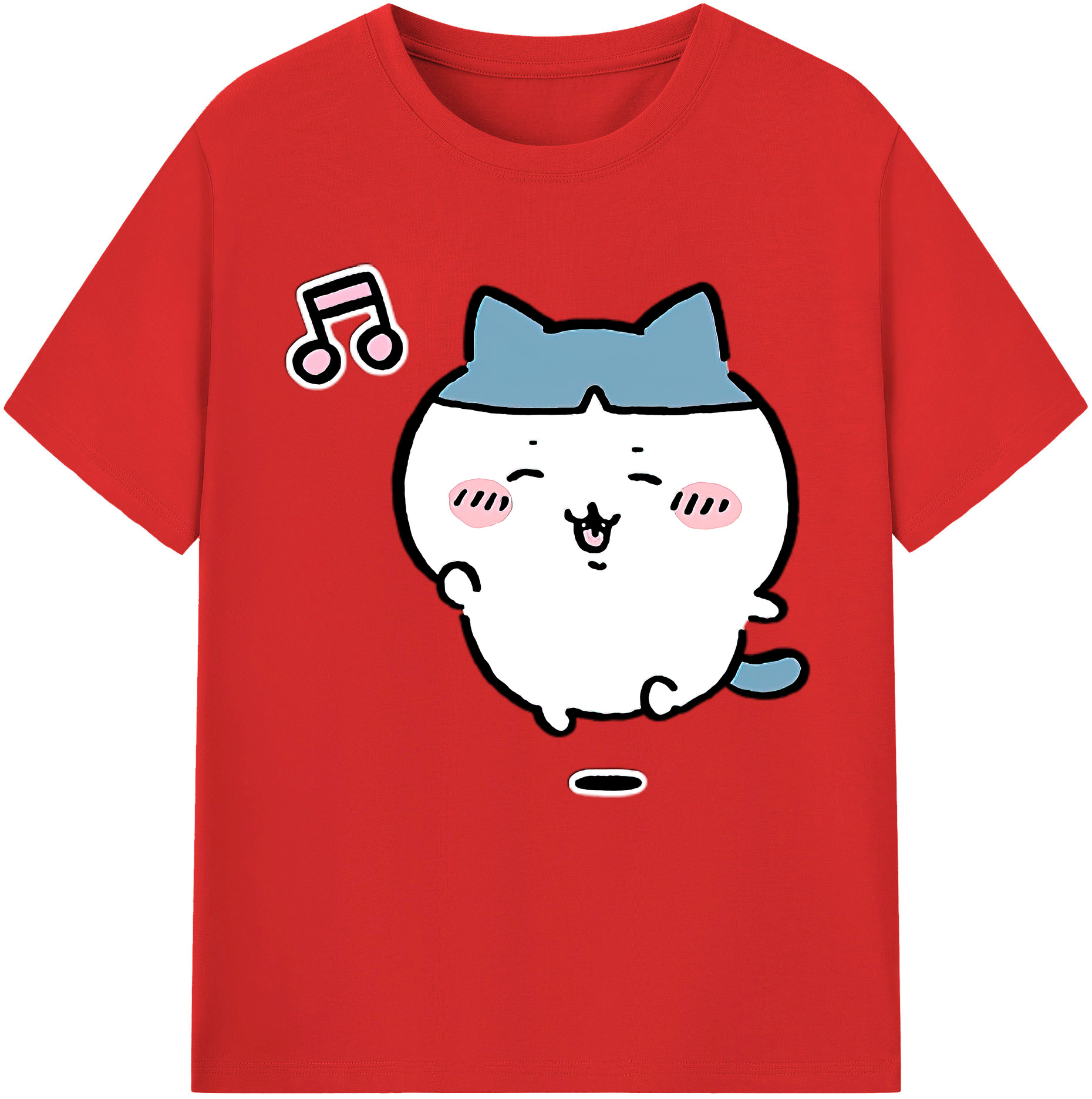 （画像用） ちいかわ ハチワレ Chii-kawa hachiware 綿100％半袖Tシャツ（フロントプリント）