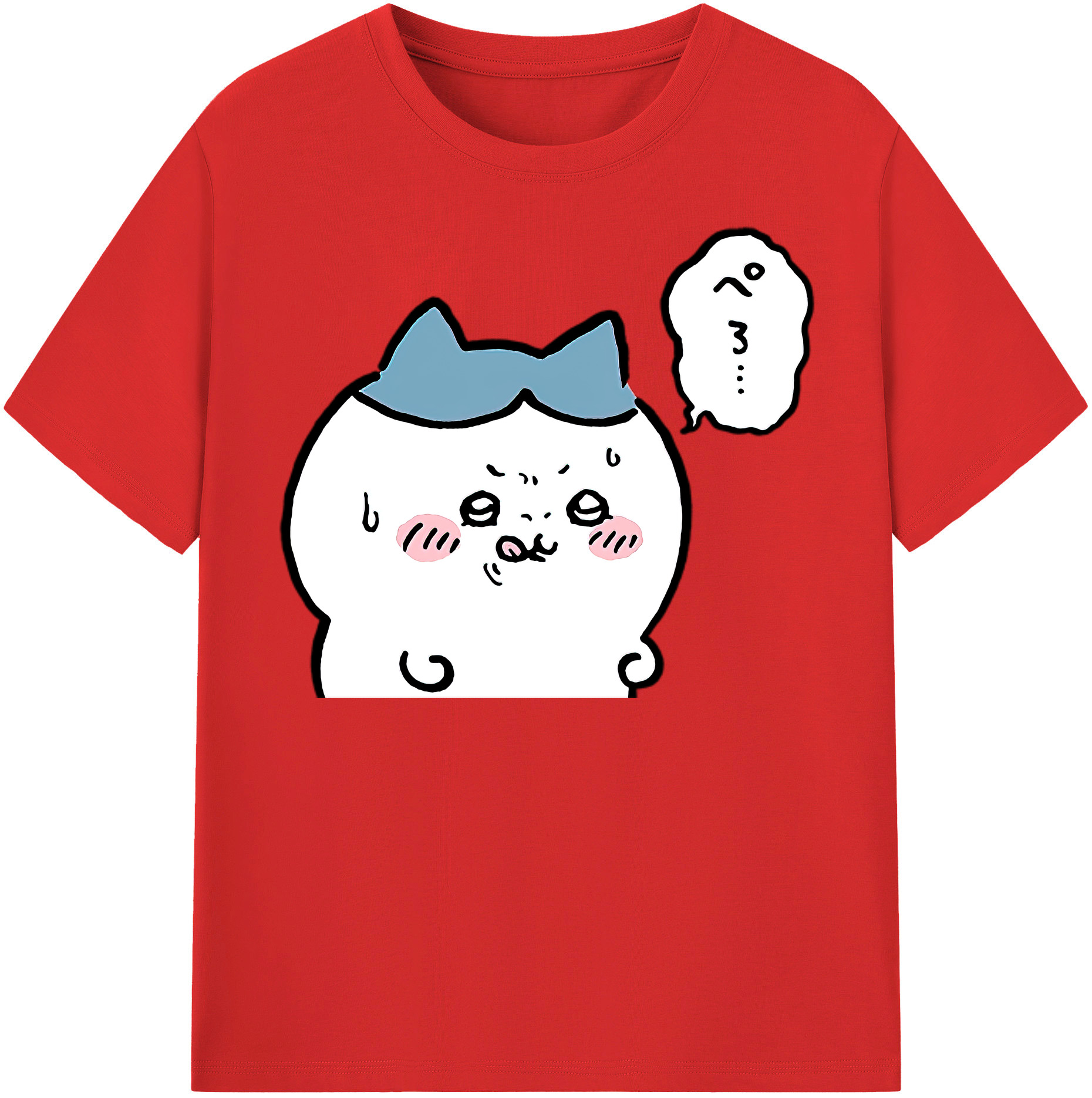（画像用） ちいかわ ハチワレ Chii-kawa hachiware 綿100％半袖Tシャツ（フロントプリント）