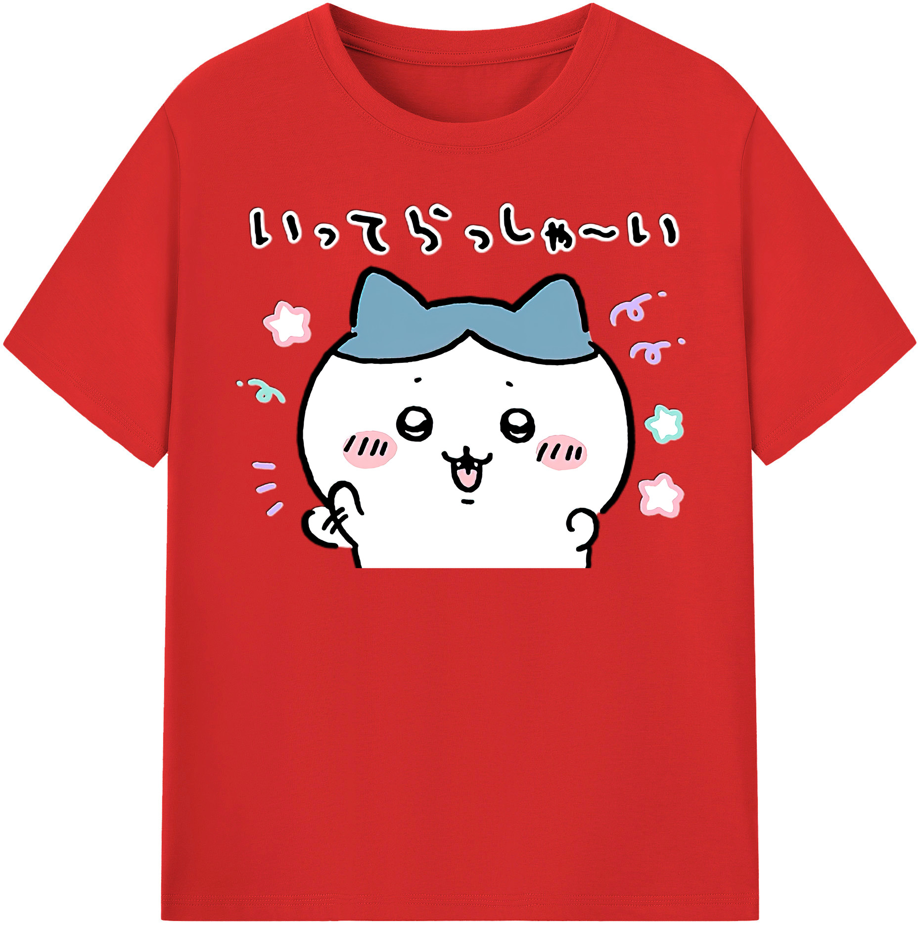 （画像用） ちいかわ ハチワレ Chii-kawa hachiware 綿100％半袖Tシャツ（フロントプリント）