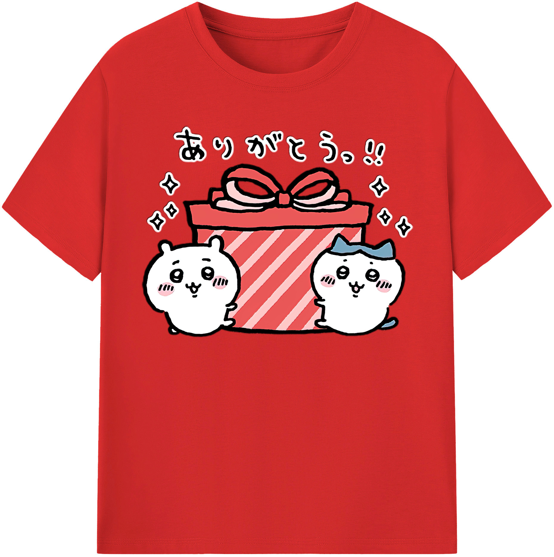 （画像用） ちいかわ ハチワレ Chii-kawa hachiware 綿100％半袖Tシャツ（フロントプリント）