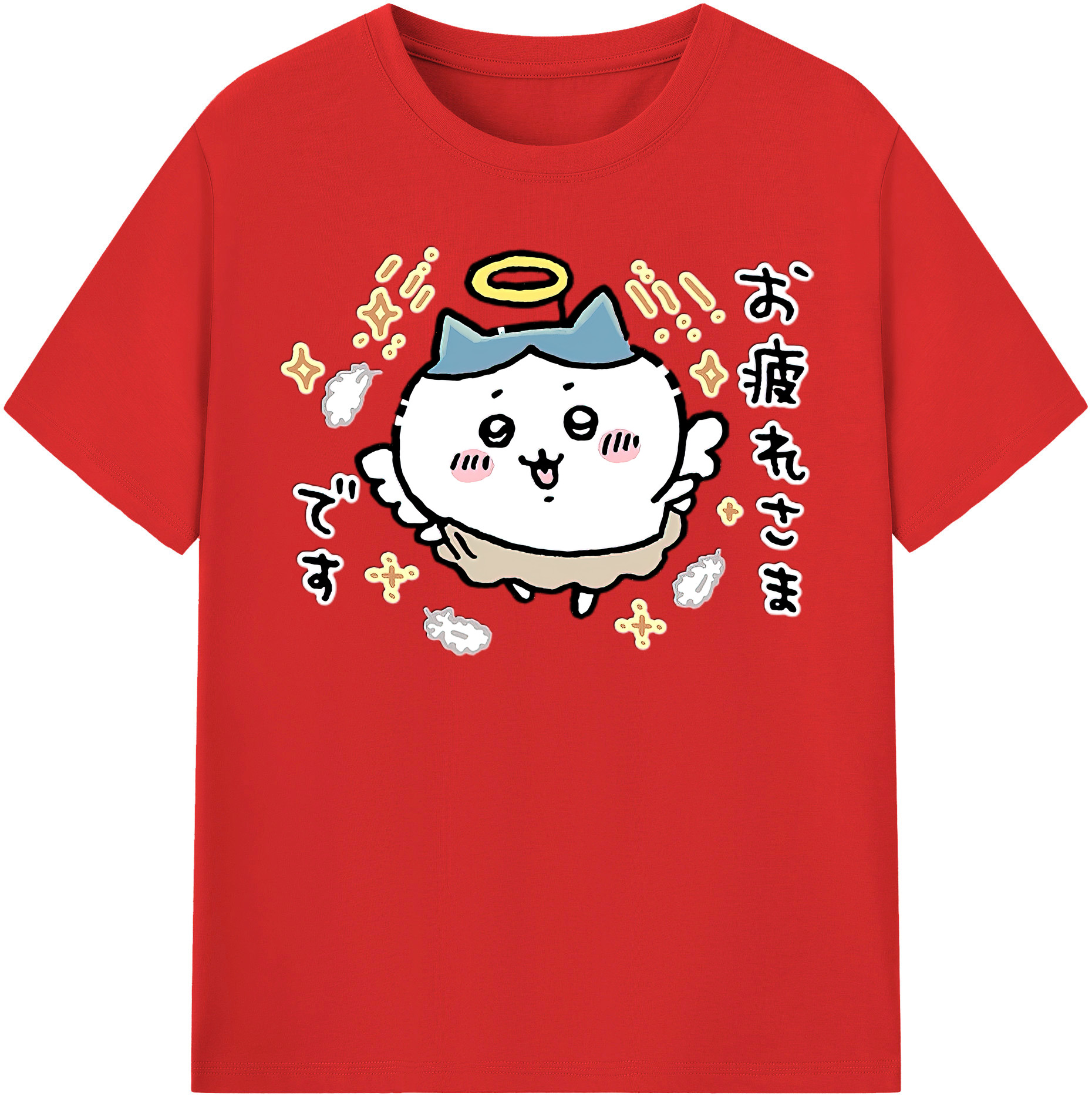 （画像用） ちいかわ ハチワレ Chii-kawa hachiware 綿100％半袖Tシャツ（フロントプリント）