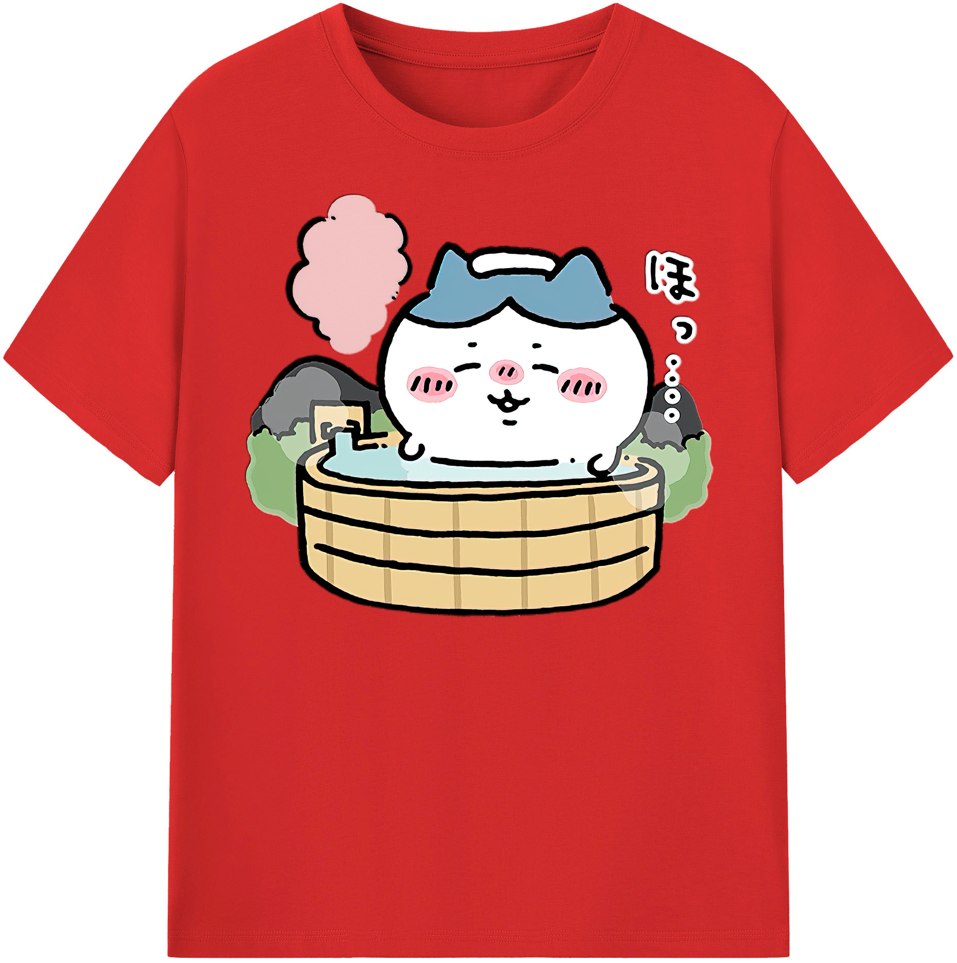 （画像用） ちいかわ ハチワレ Chii-kawa hachiware 綿100％半袖Tシャツ（フロントプリント）